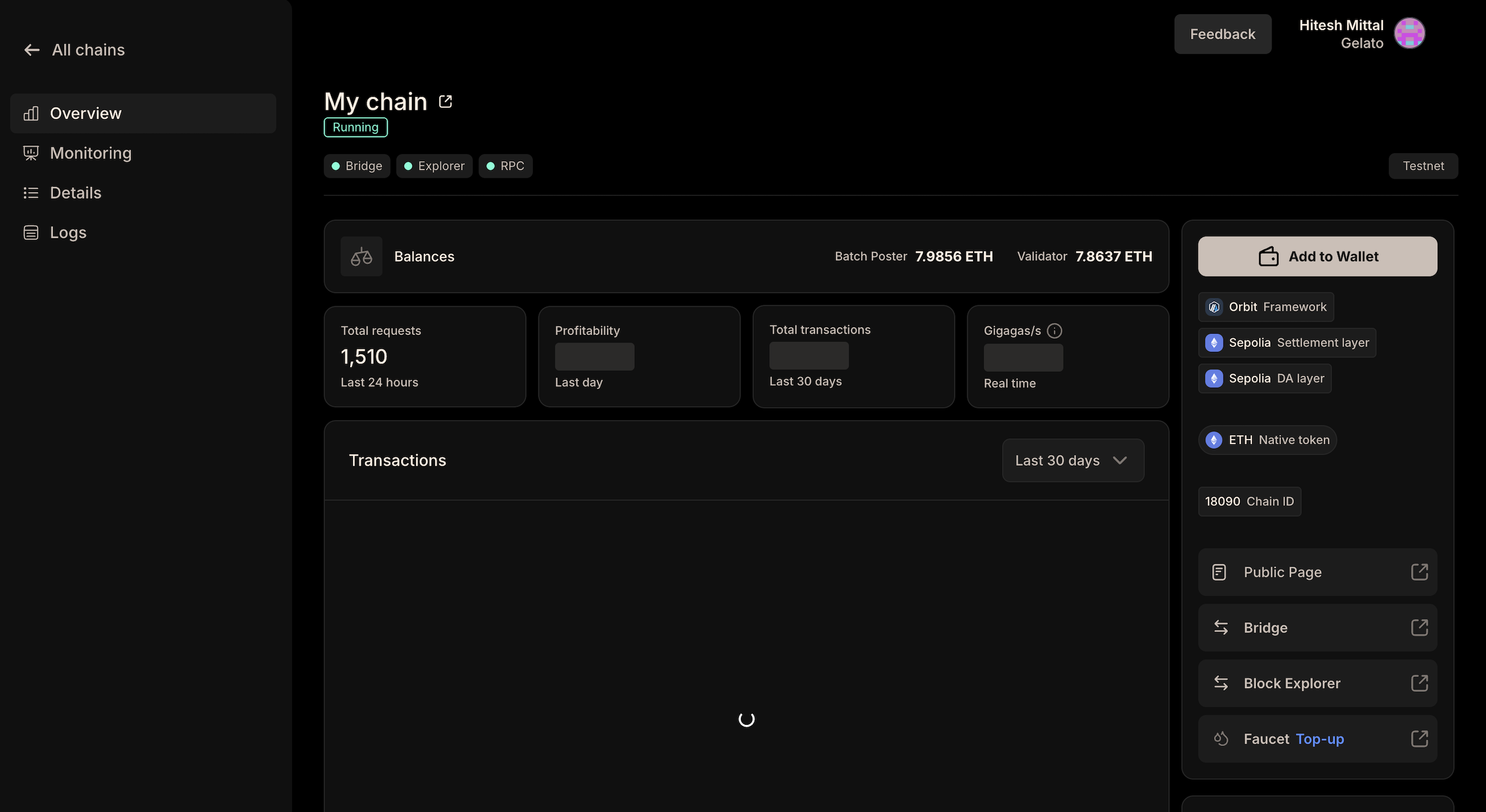 Gelato RaaS 1-click deployment screenshot