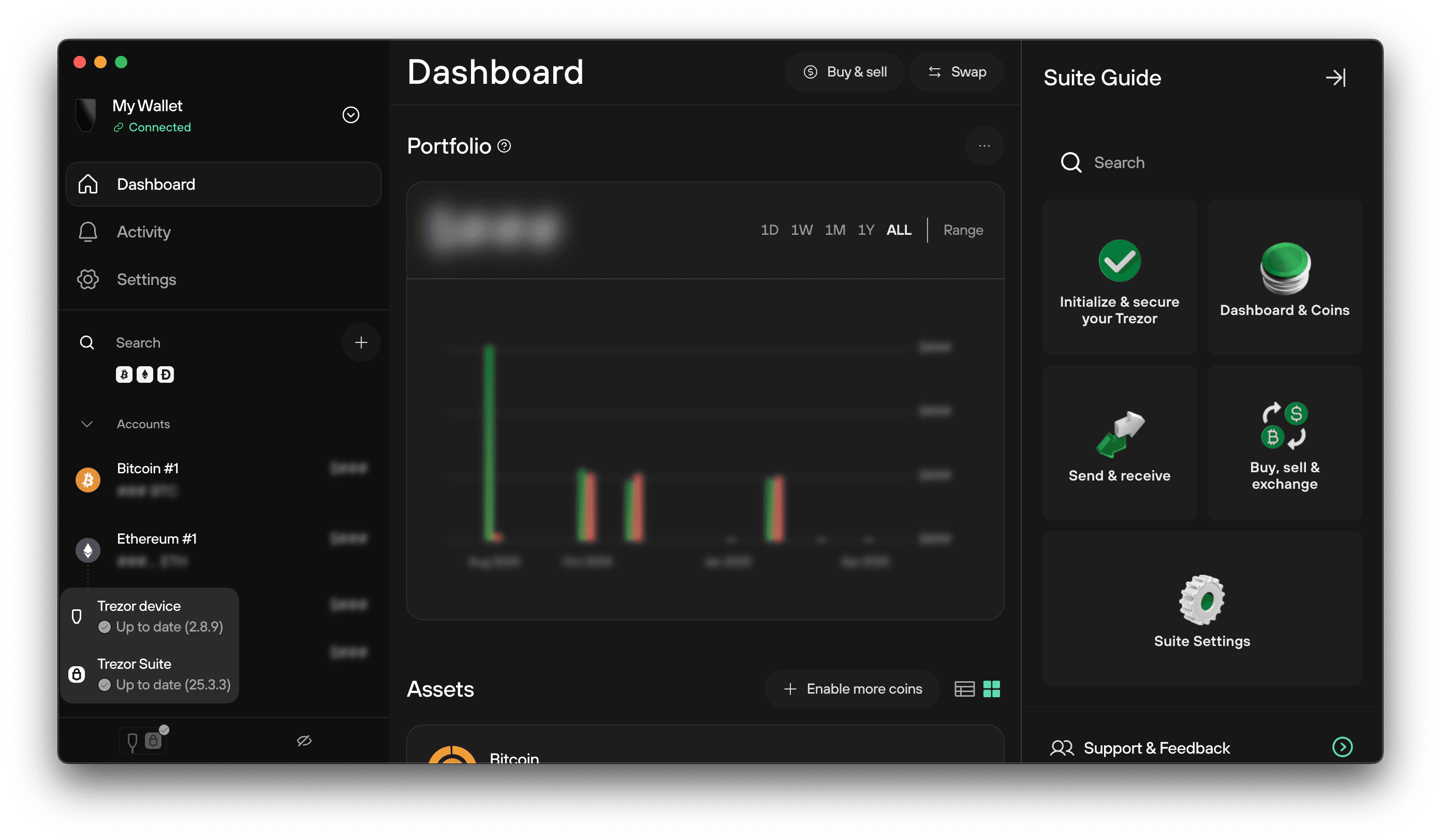 Trezor Suite select cryptocurrency account