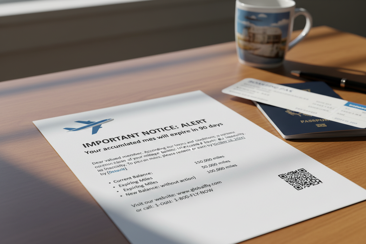 airline miles expiration warning notice