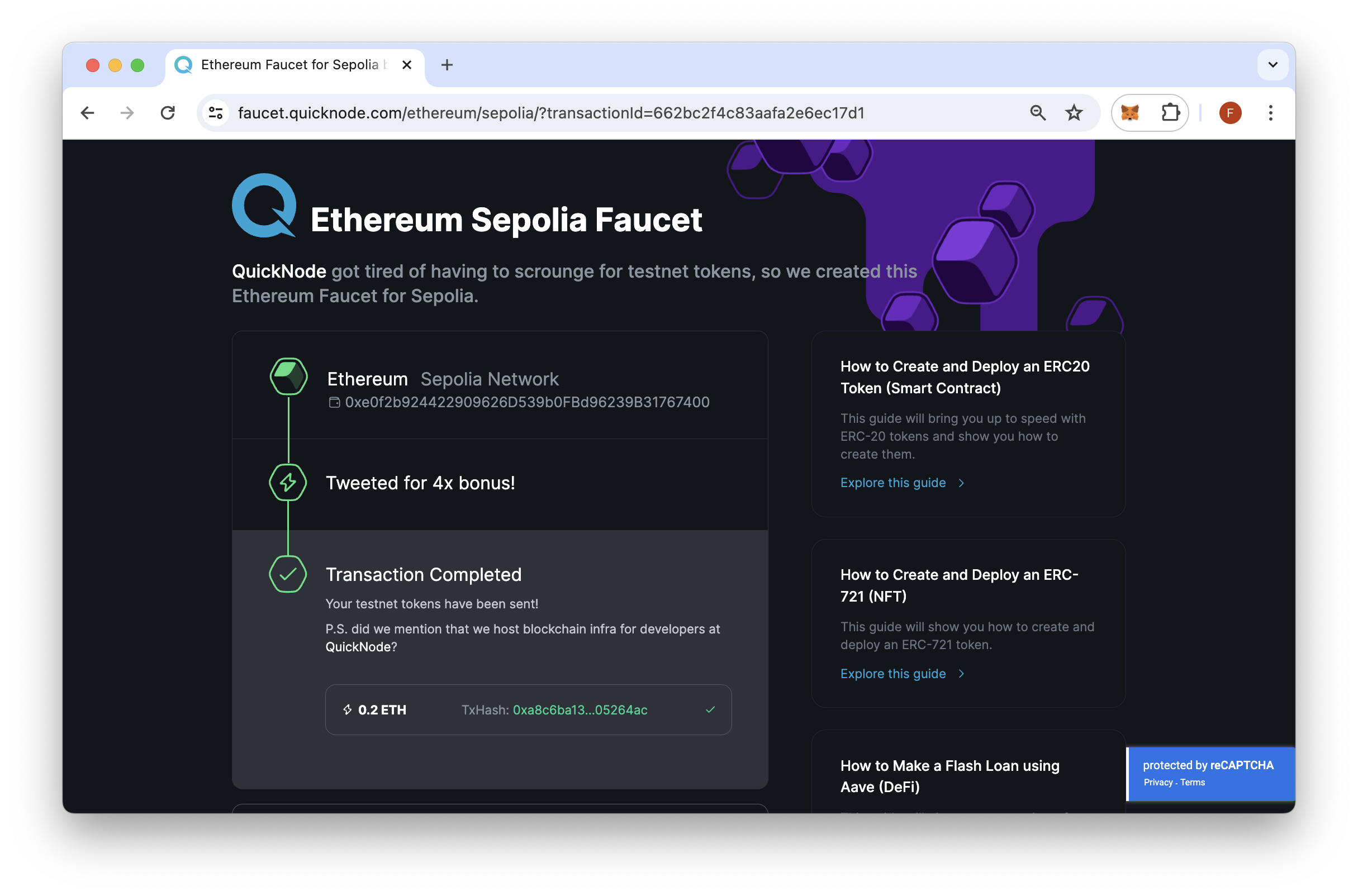 QuickNode Rollup-as-a-Service dashboard
