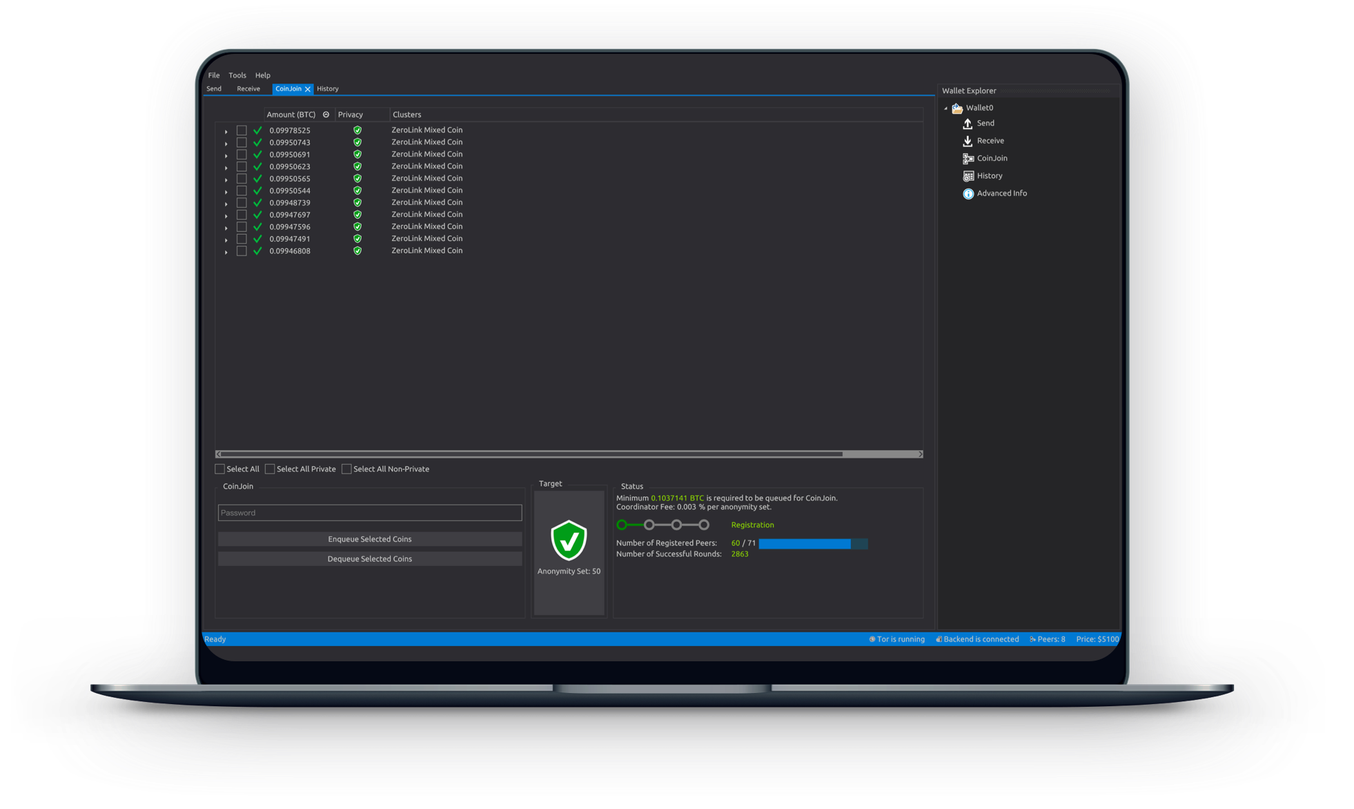 wasabi wallet samourai whirlpool crypto mixer reviews
