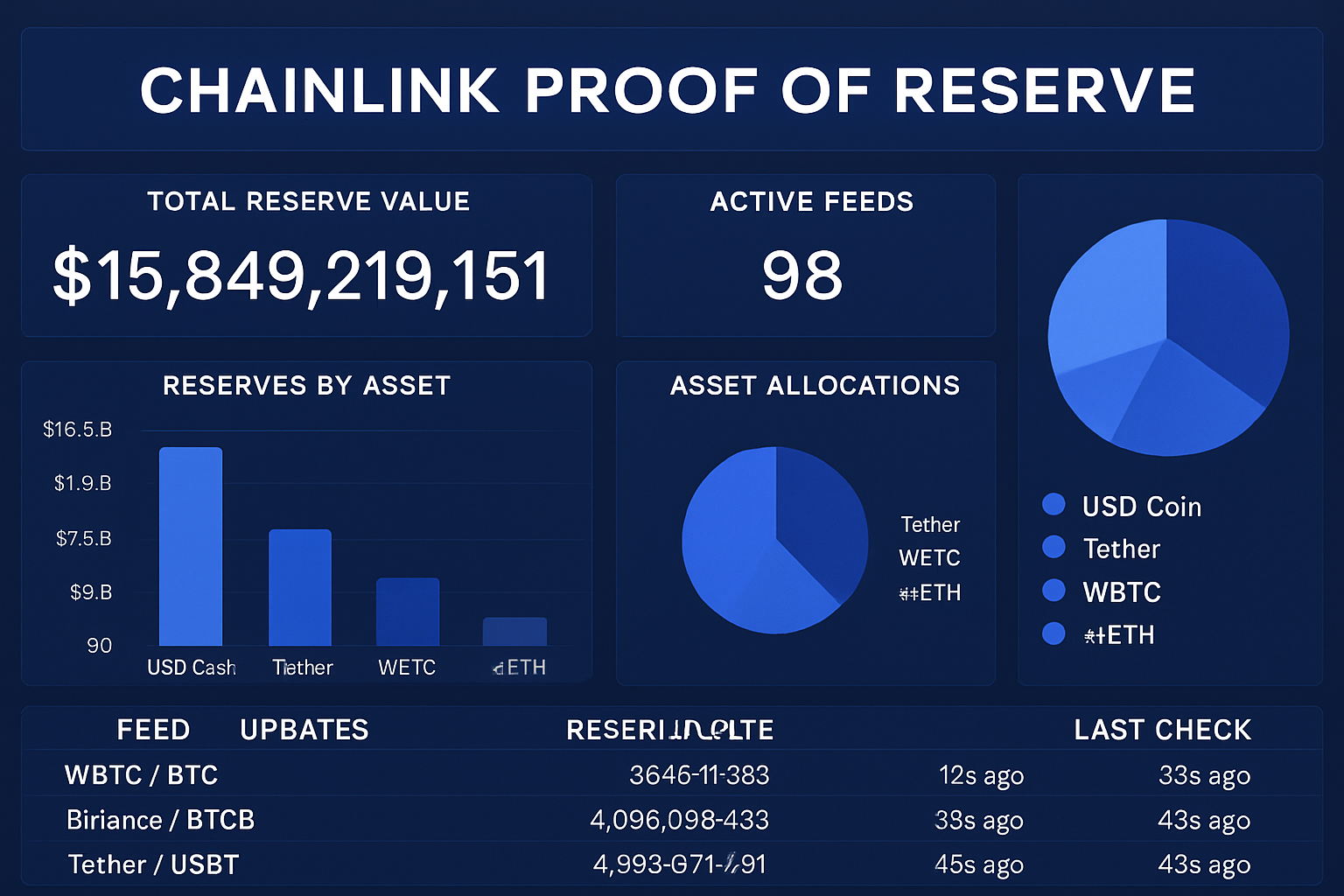 Chainlink Proof of Reserve real-time dashboard