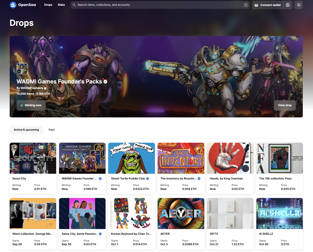 OpenSea NFT batch minting interface