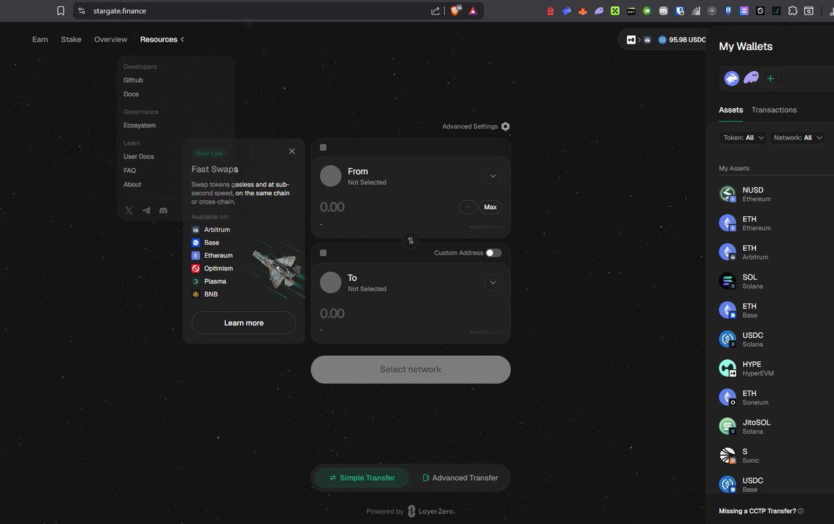 Base Bridge asset transfer screenshot