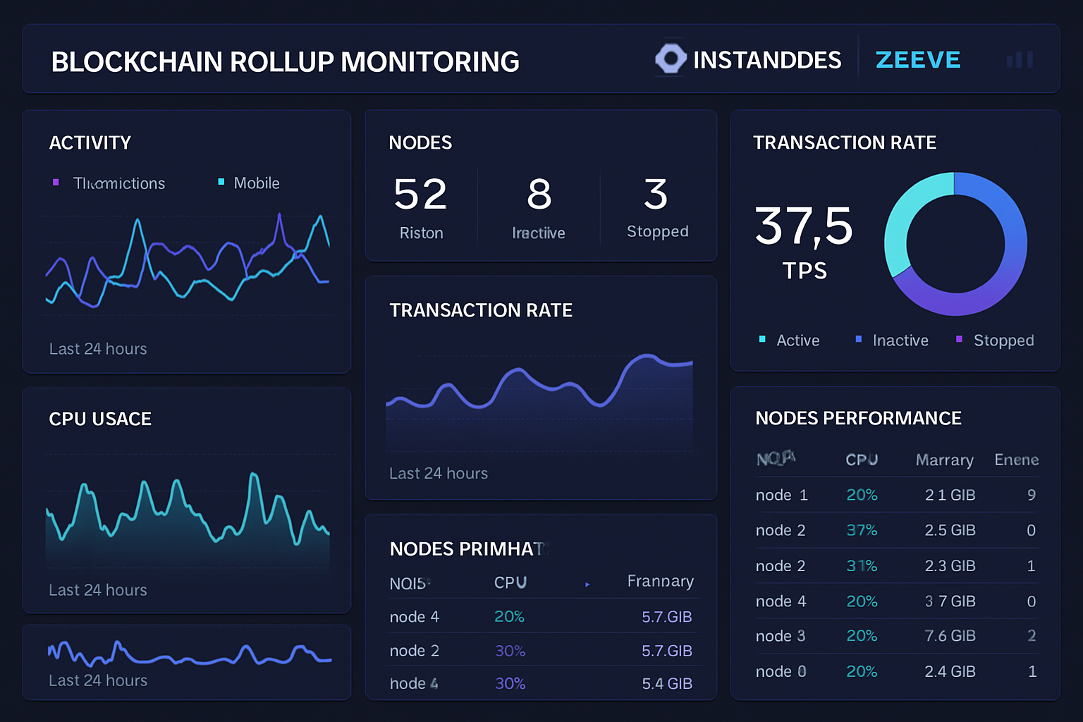 blockchain rollup monitoring analytics dashboard Instanodes Zeeve