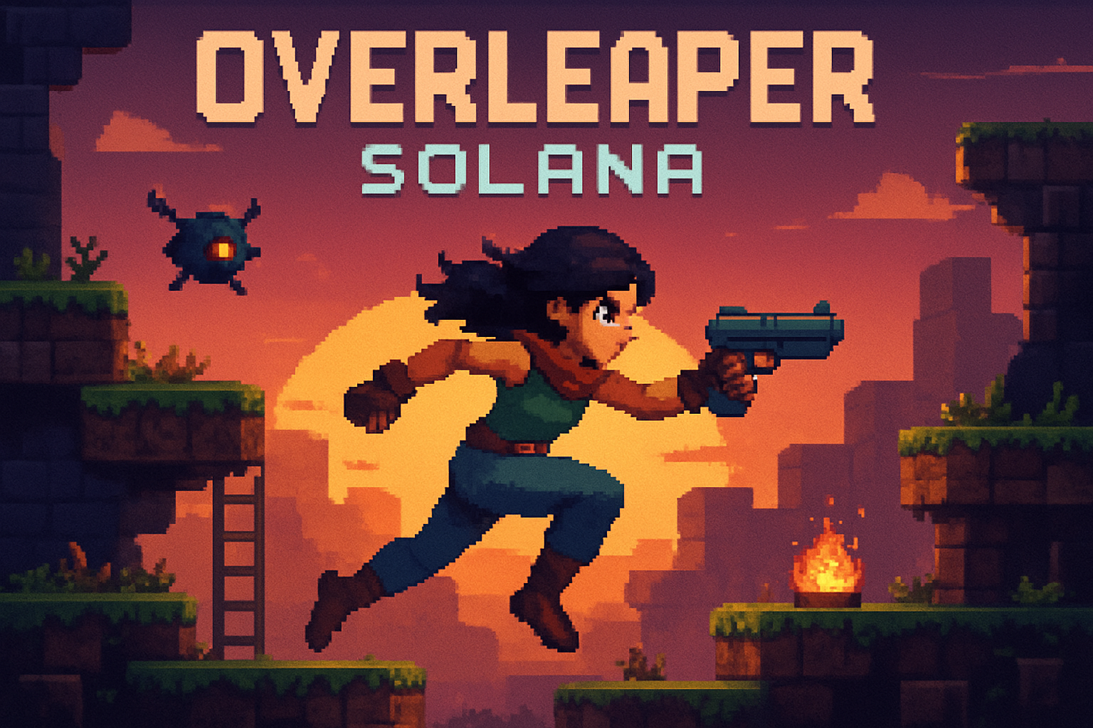 Overleaper Solana platformer artwork