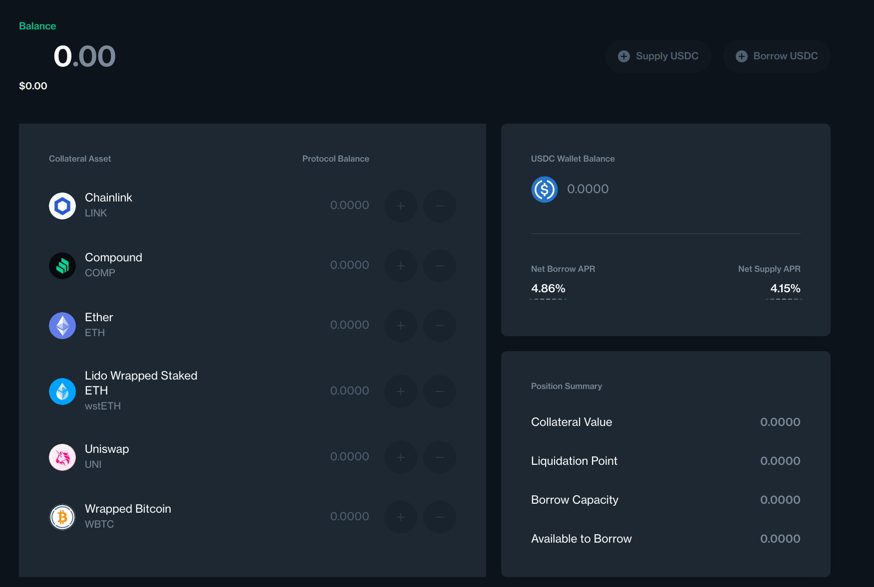 Compound Finance Base deployment dashboard