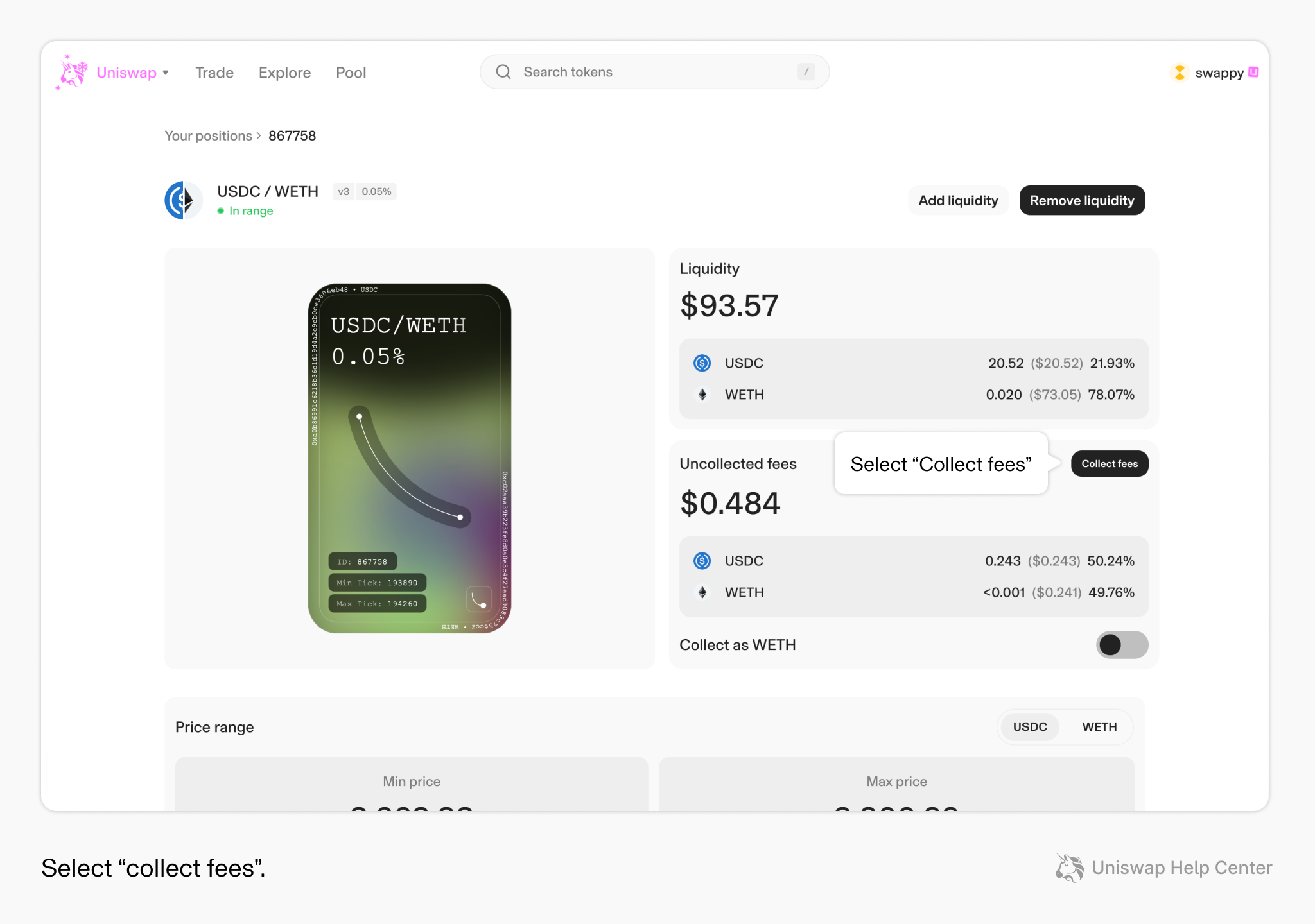 Uniswap v3 Base network liquidity pools