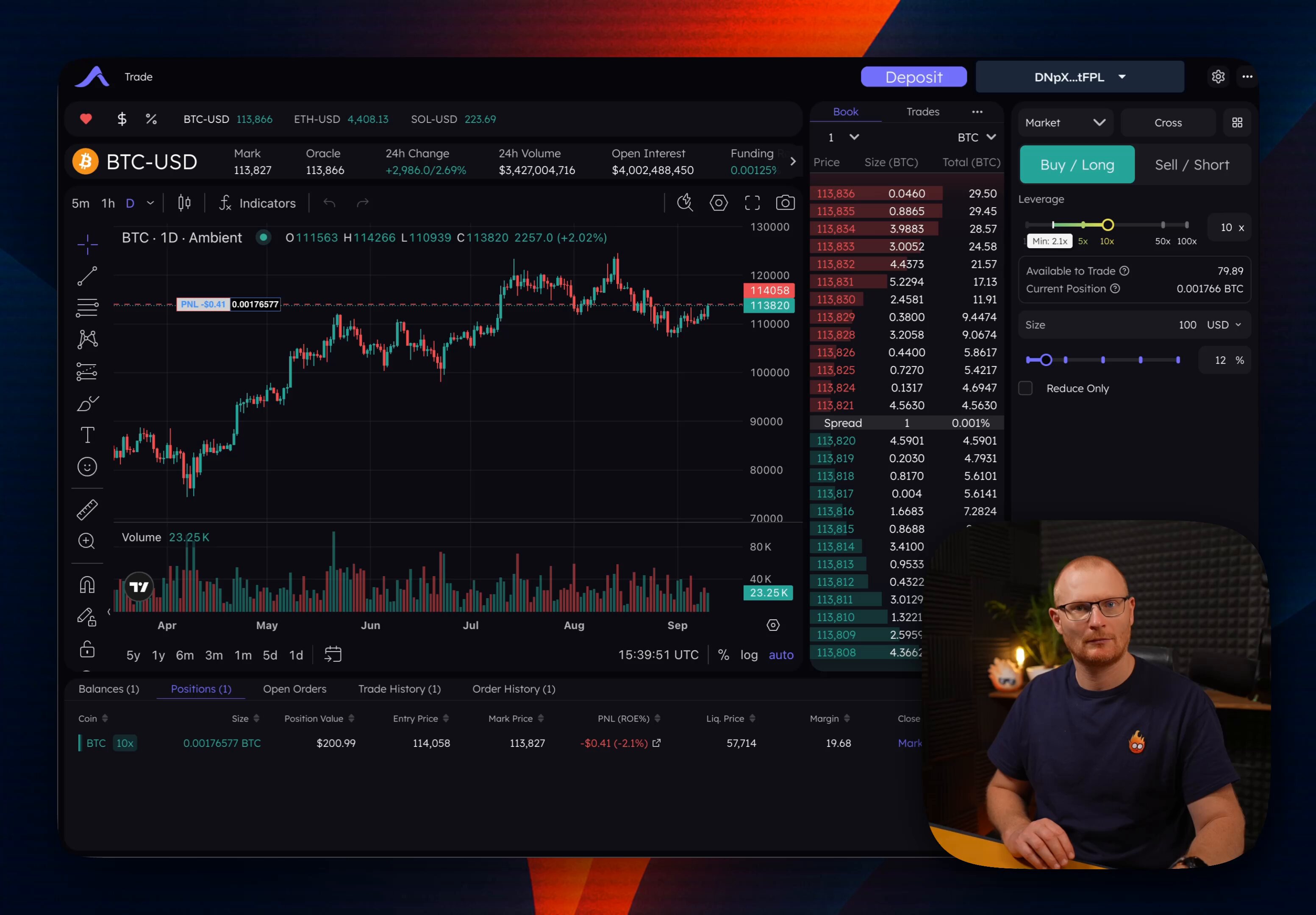 Ambient Finance Monad DEX interface