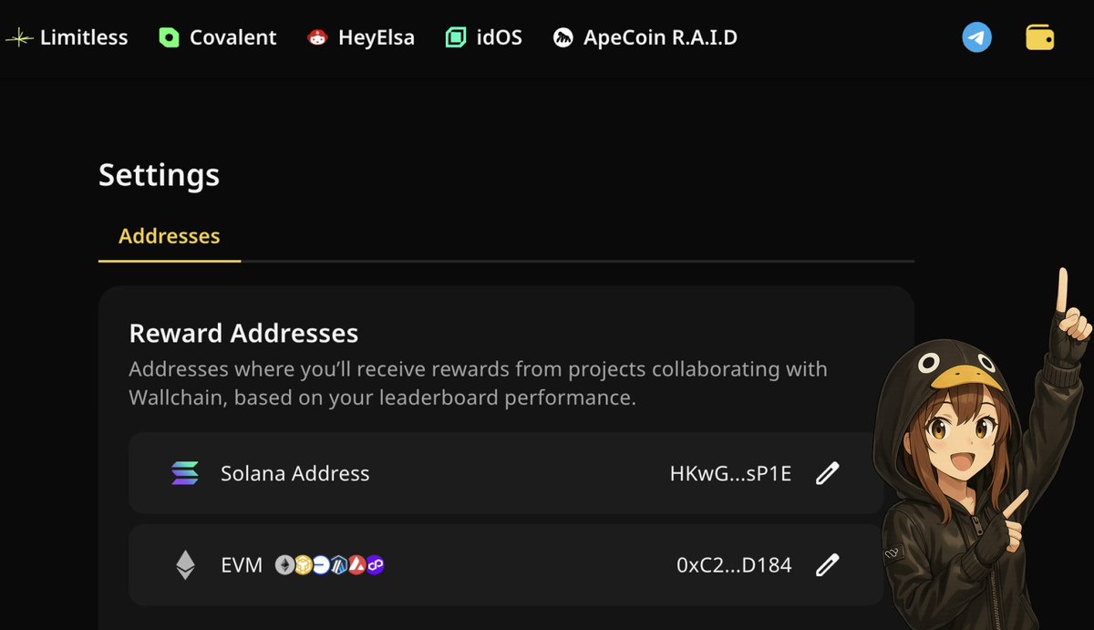 Wallchain DeFi protocol interface