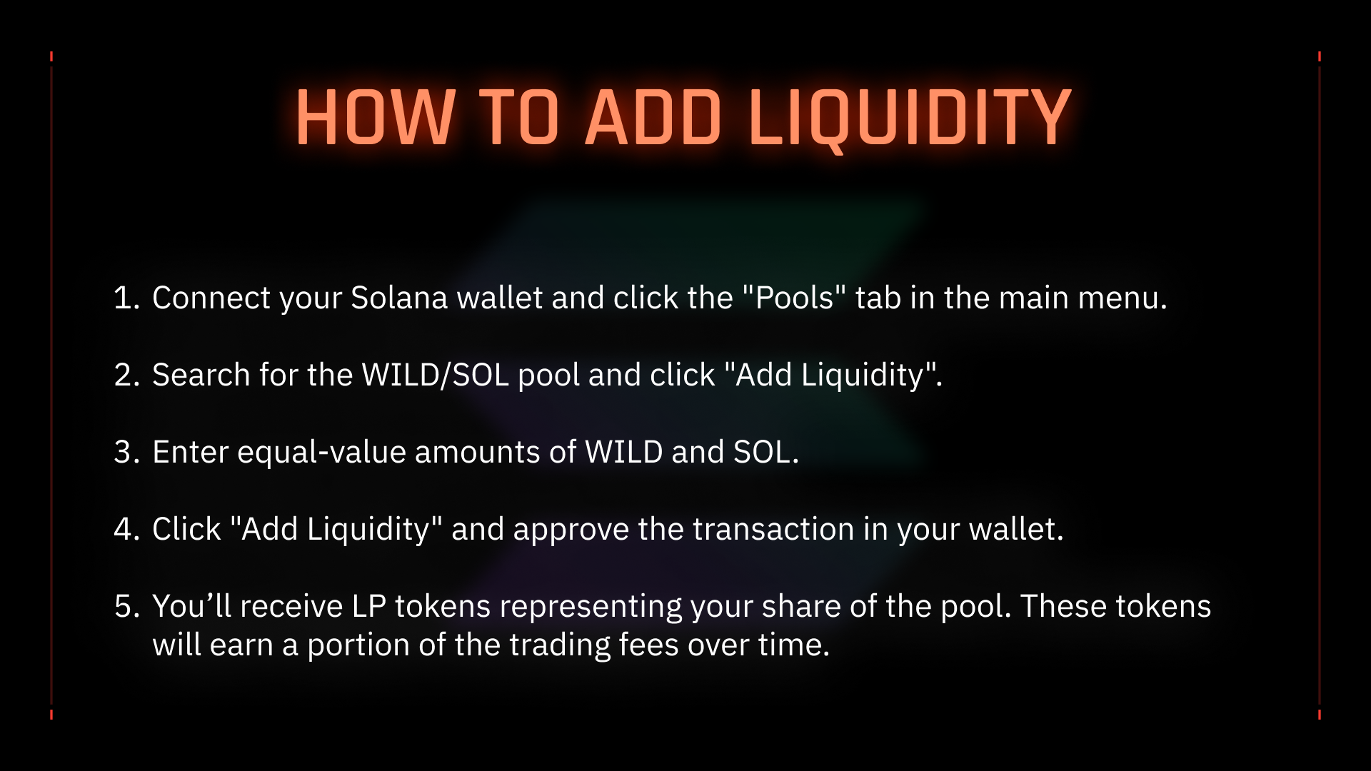 Solana Beach dashboard liquidity pools