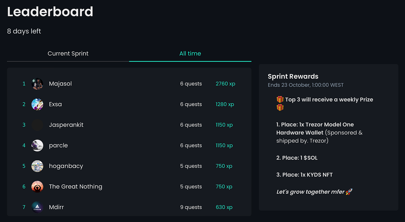 gamified quests leaderboards Web3 social