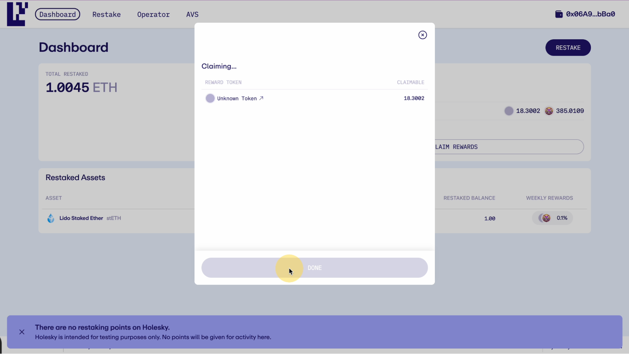 EigenLayer AVSs dashboard 2024
