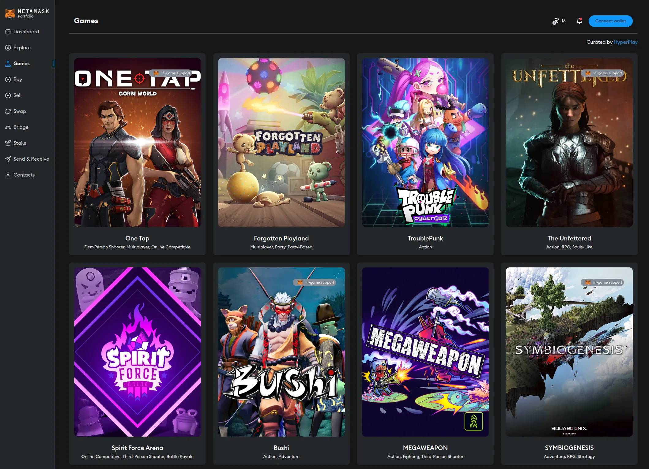 MetaMask Portfolio NFT dashboard