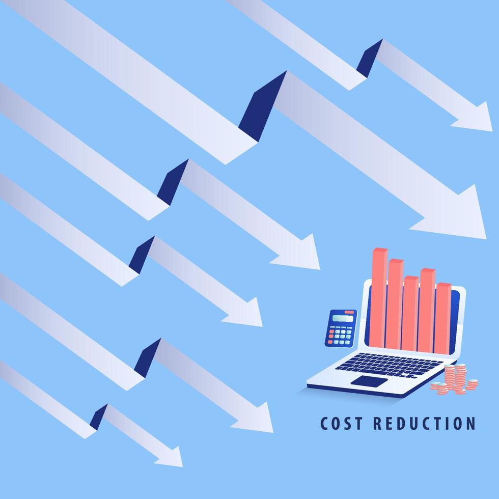 cost savings graph downward arrow icon