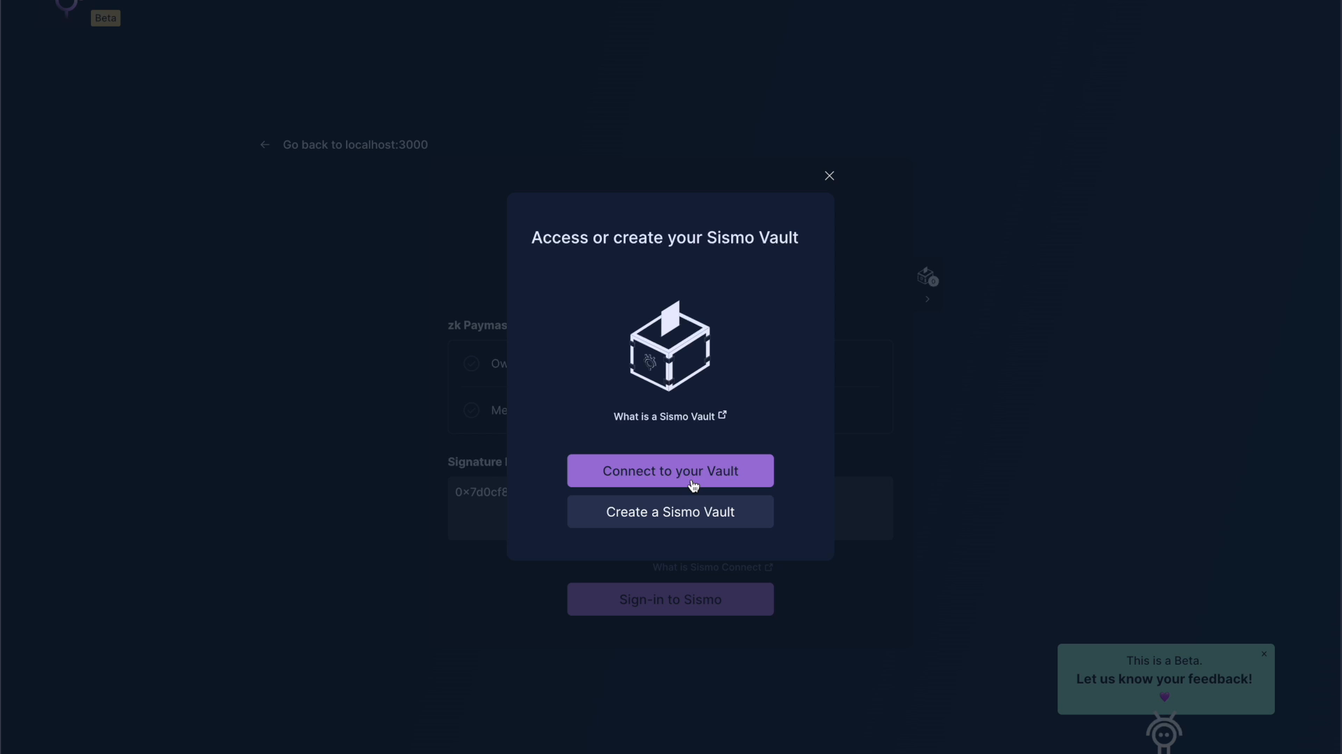Sismo zk wallet interface