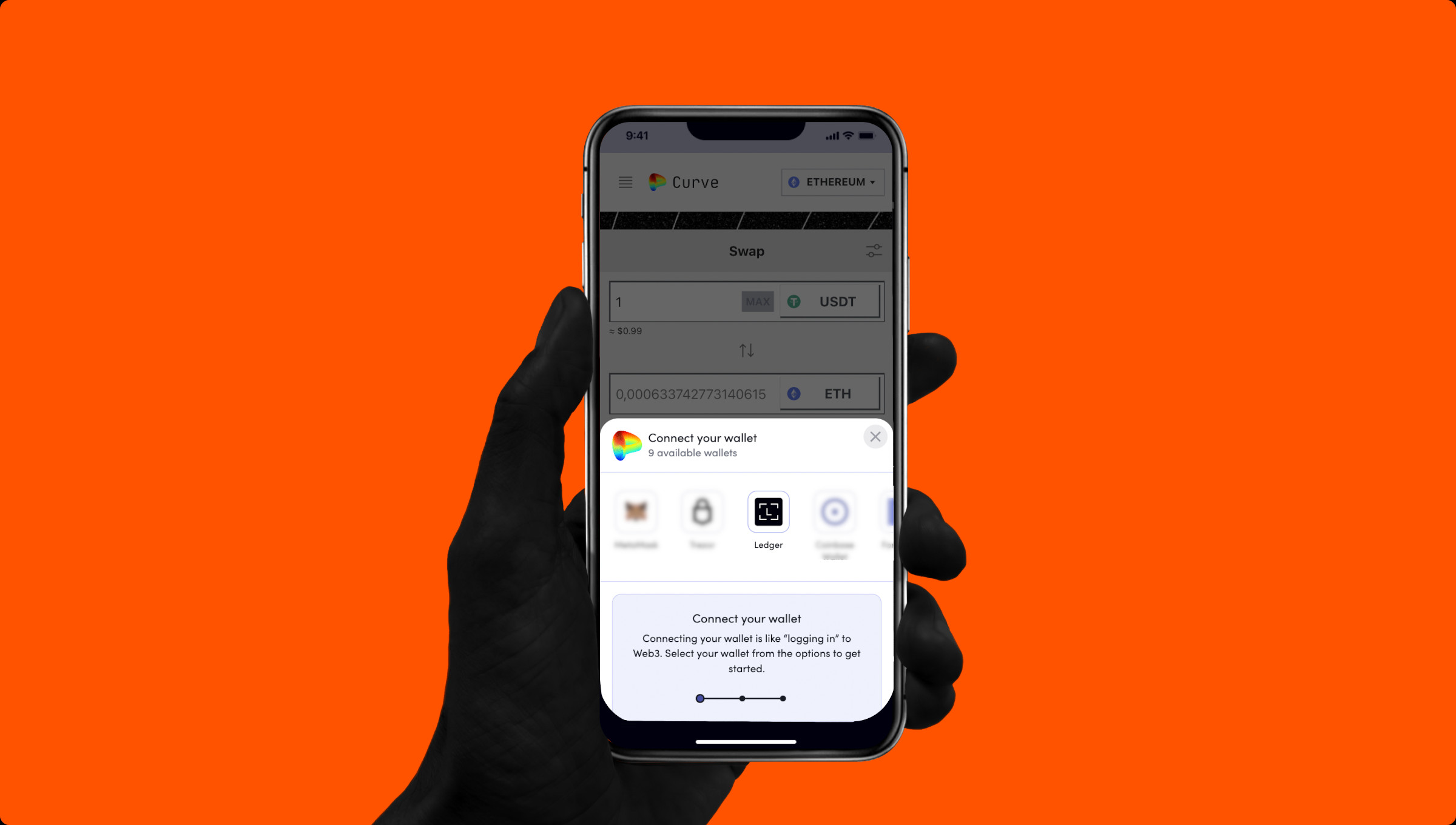 Ledger Connect browser extension interface