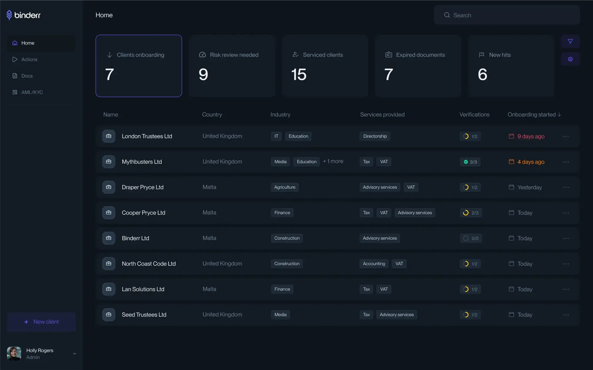 crypto mixer KYC onboarding interface