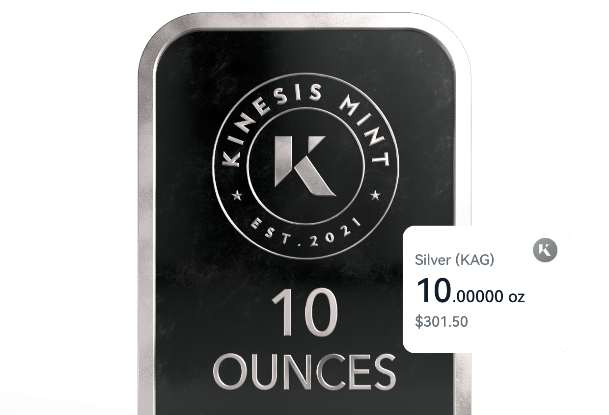 Kinesis Silver KAG token and silver bars