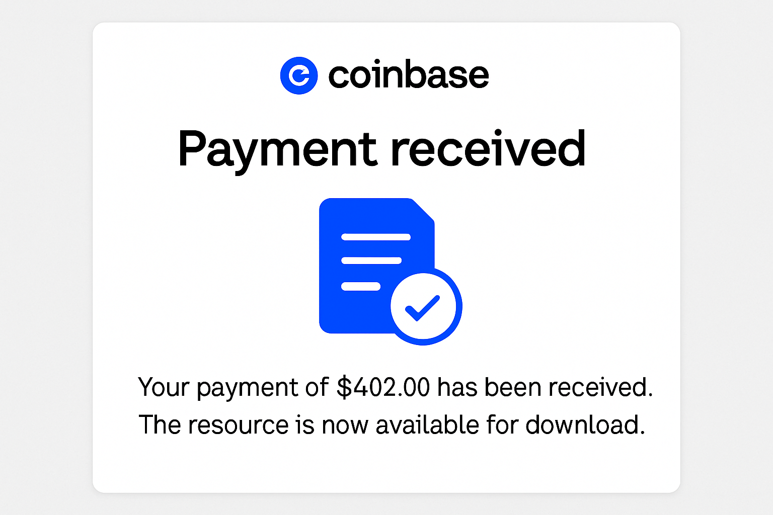 Coinbase x402 resource delivery after payment