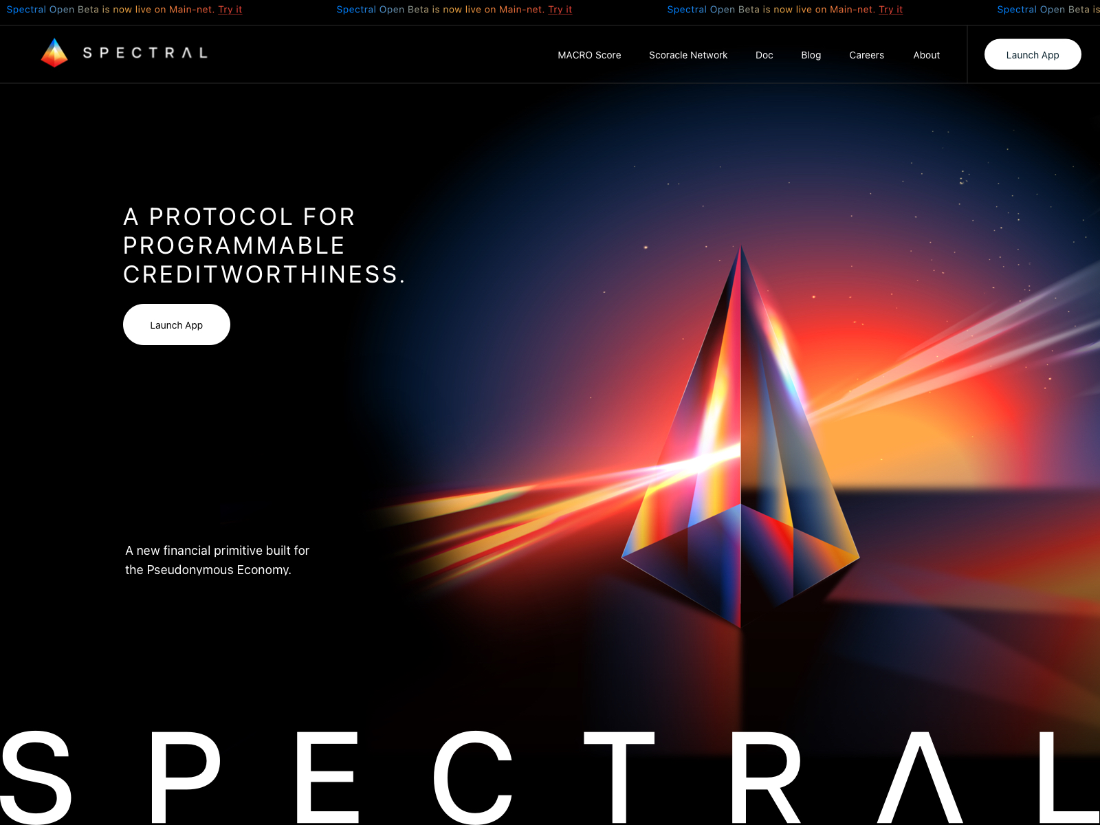 Spectral Finance MACRO score interface