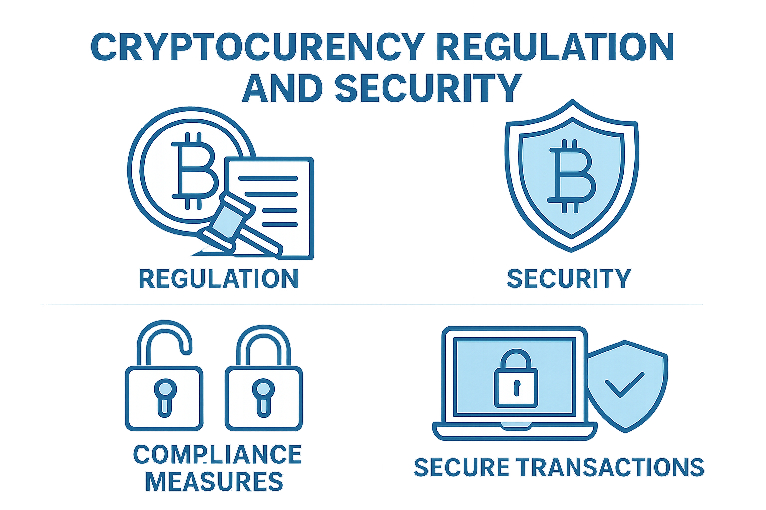 Cryptocurrency regulation and security infographic