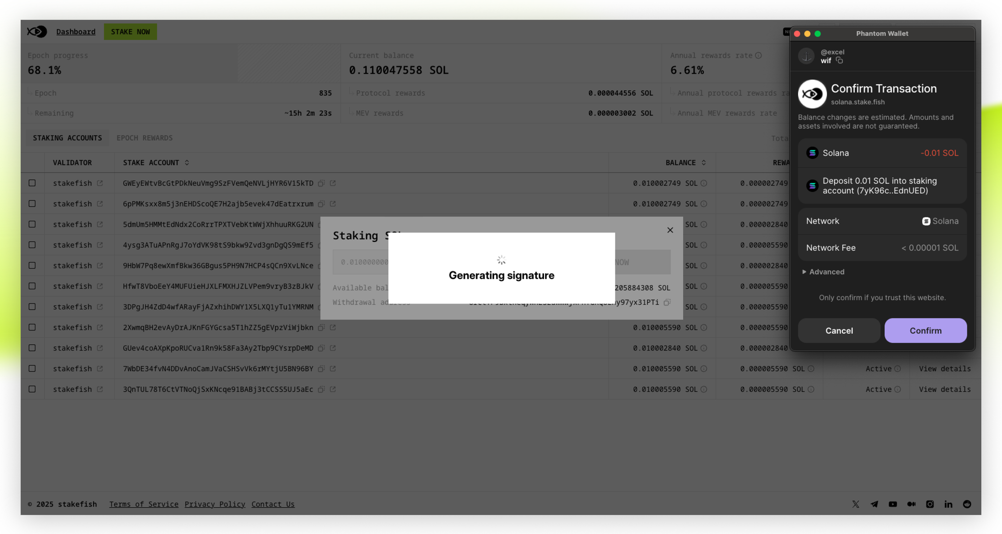 Solana Jito staking dashboard