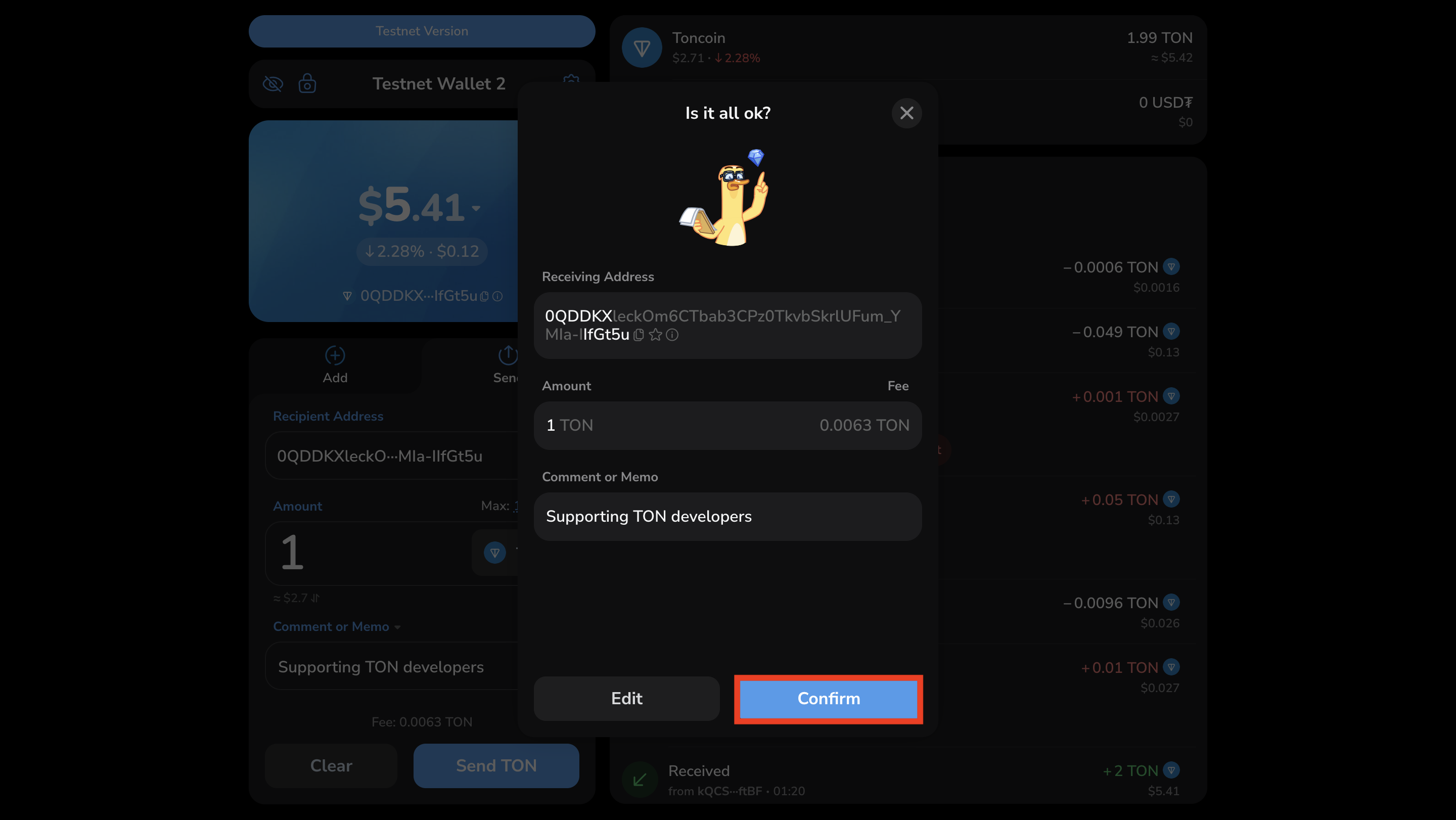 TON Wallet self-custodial security