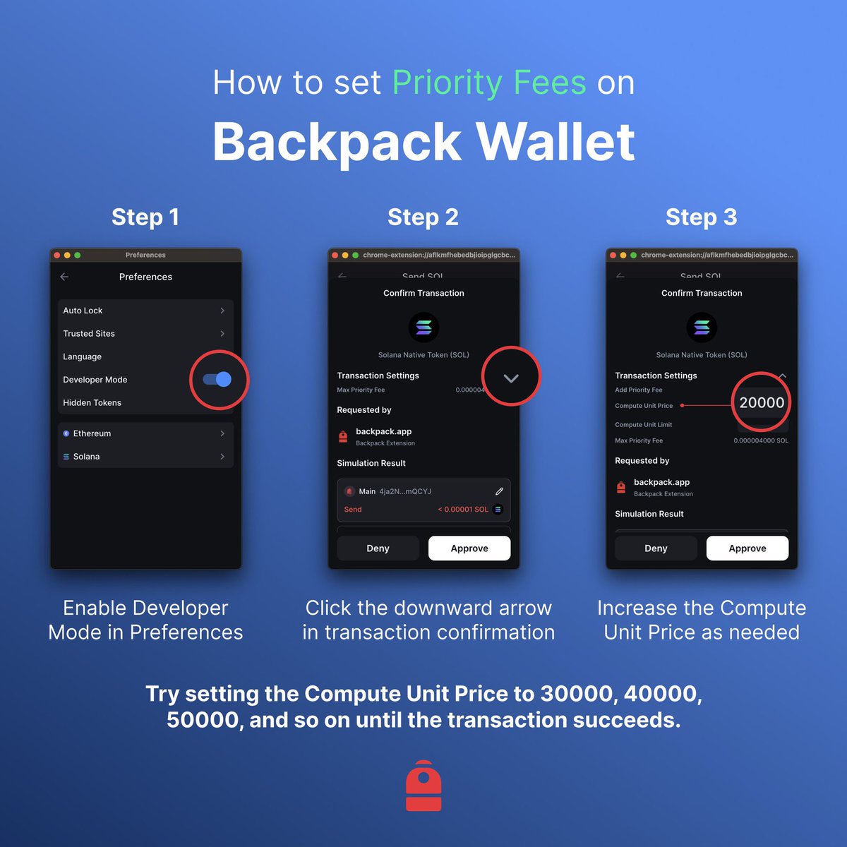 Backpack Wallet custom Solana RPC settings