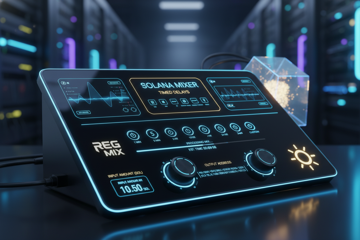 RegMix Solana timed delays mixer