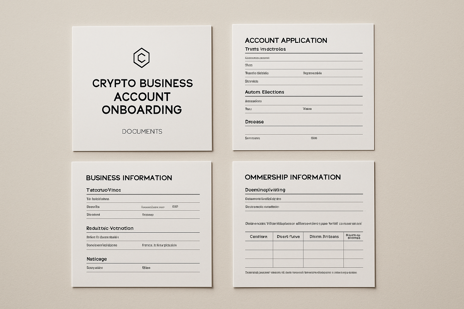 crypto business account onboarding documents