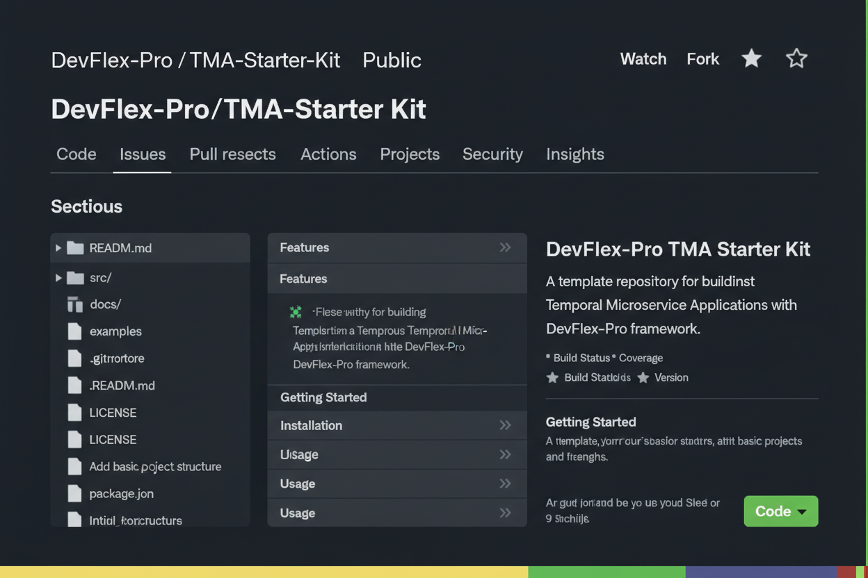 DevFlex-Pro TMA Starter Kit GitHub screenshot