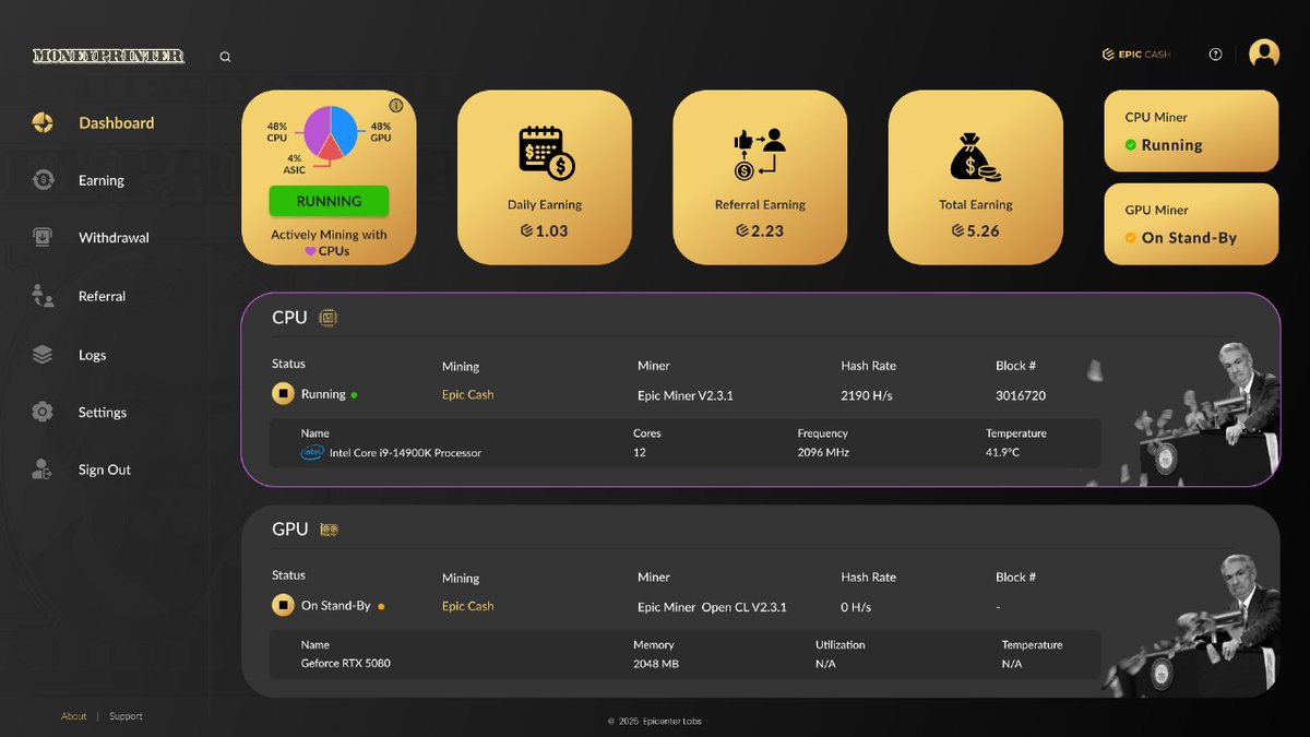 Covalent GoldRush analytics and monitoring dashboard