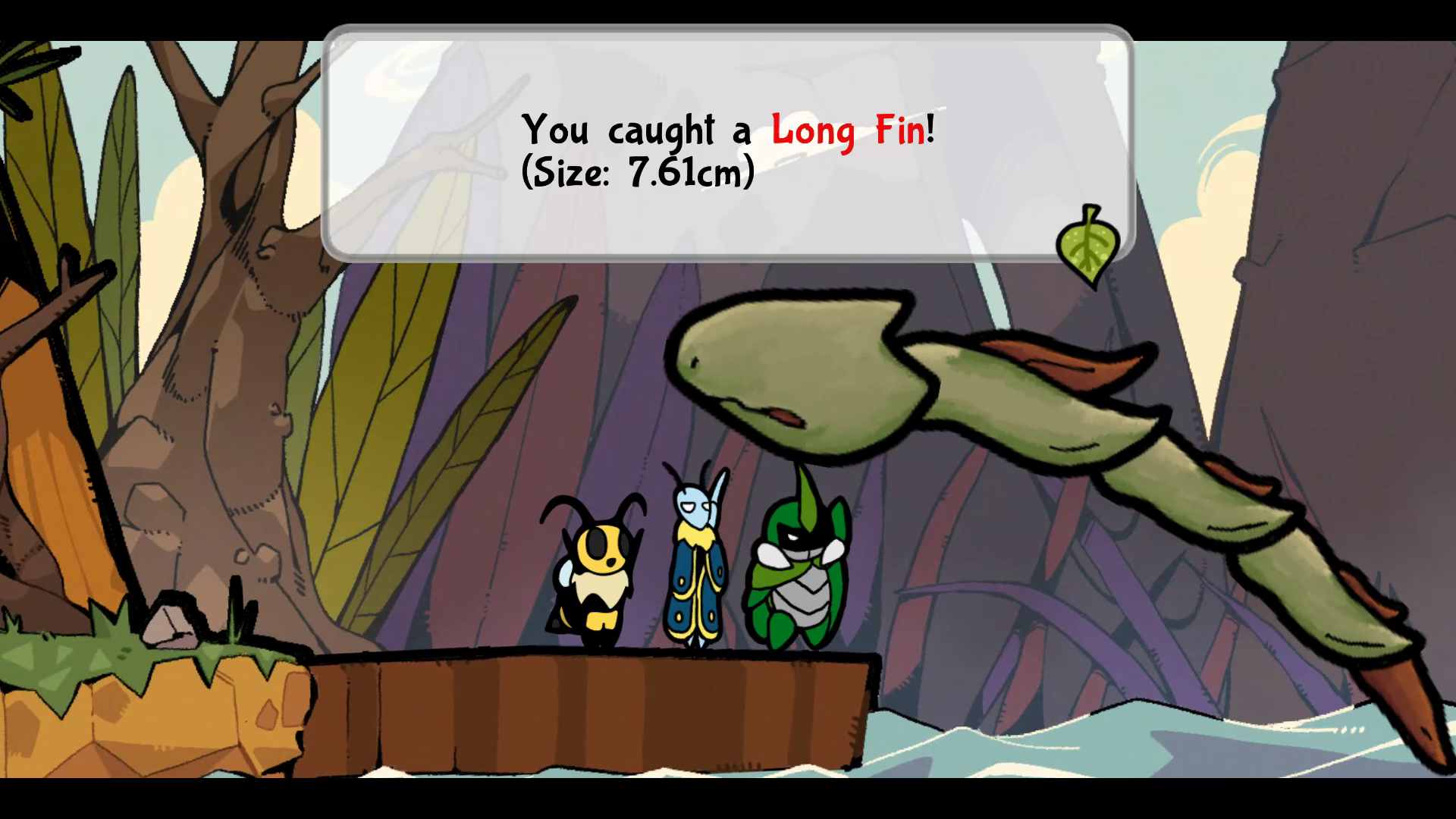 Bug Fables fishing minigame