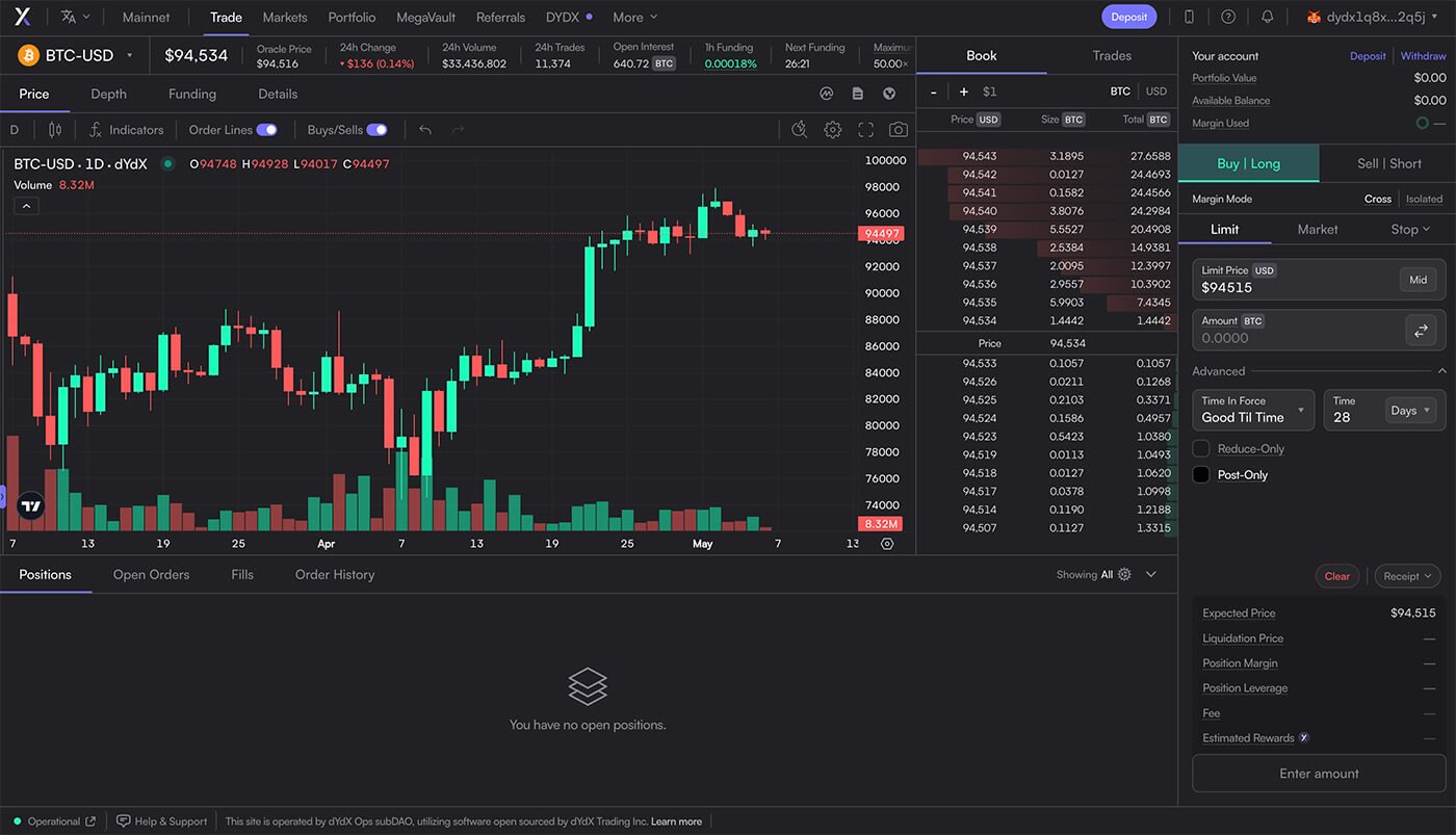Base network DEX user interface