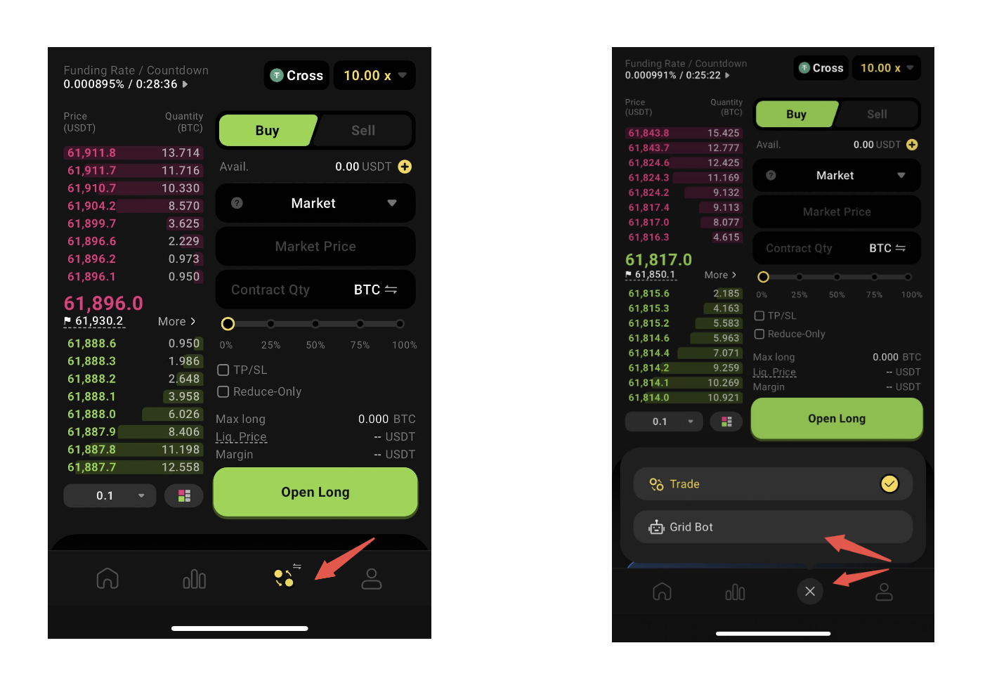 perpetual DEX margin calculator screenshot
