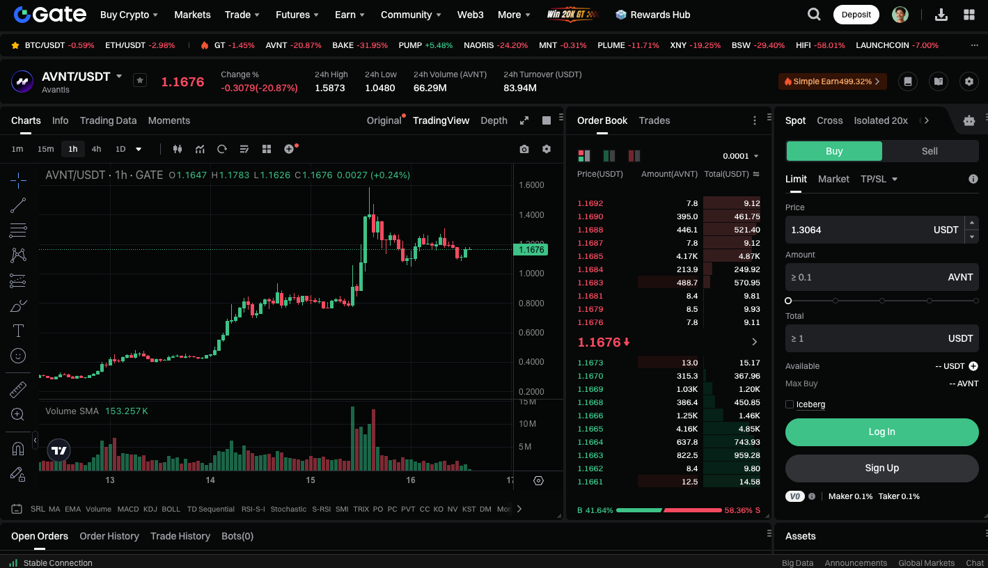 Zeus Exchange and Avantis leverage trading interface