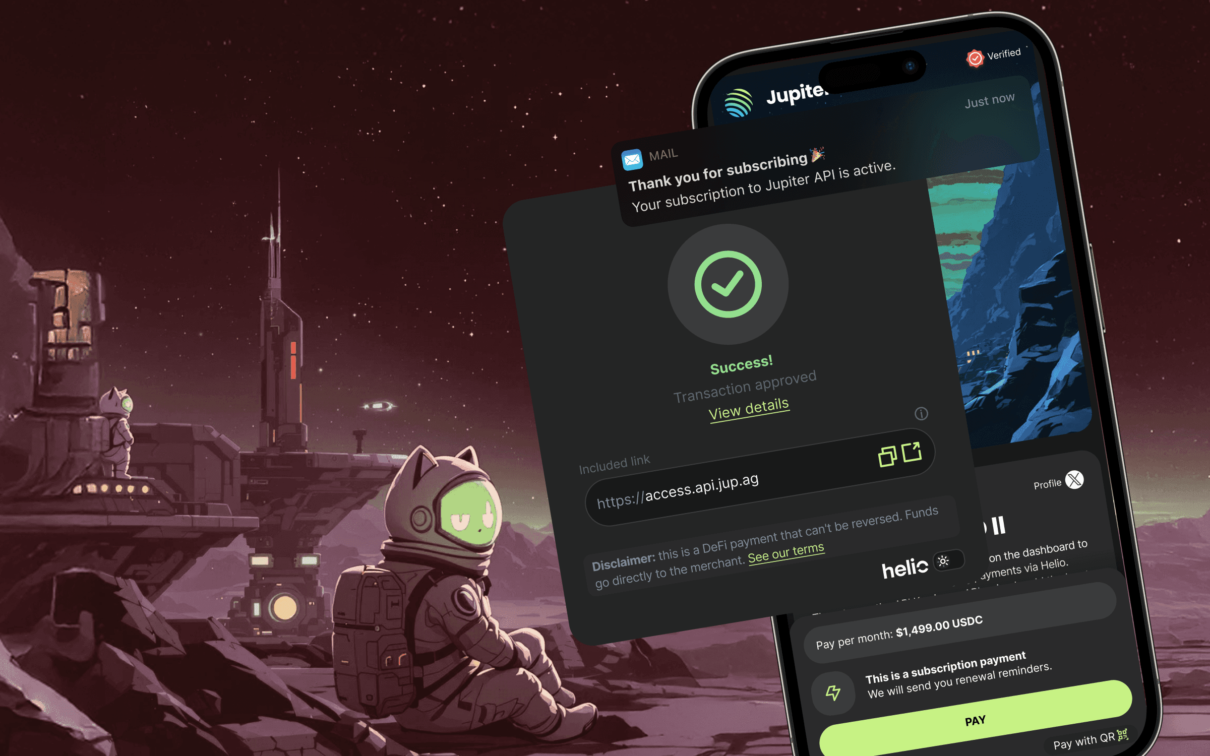 Helio crypto subscription dashboard
