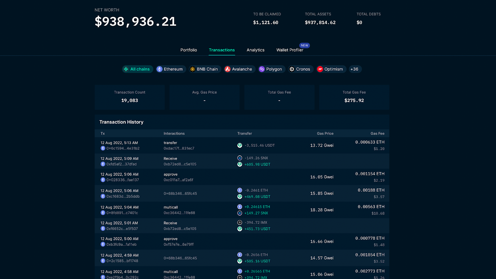 DeFi portfolio monitoring dashboard