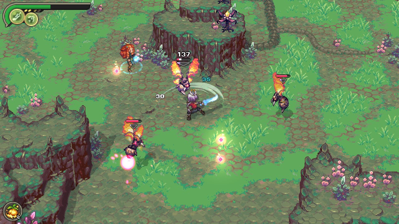 CrossCode indie game pixel art combat