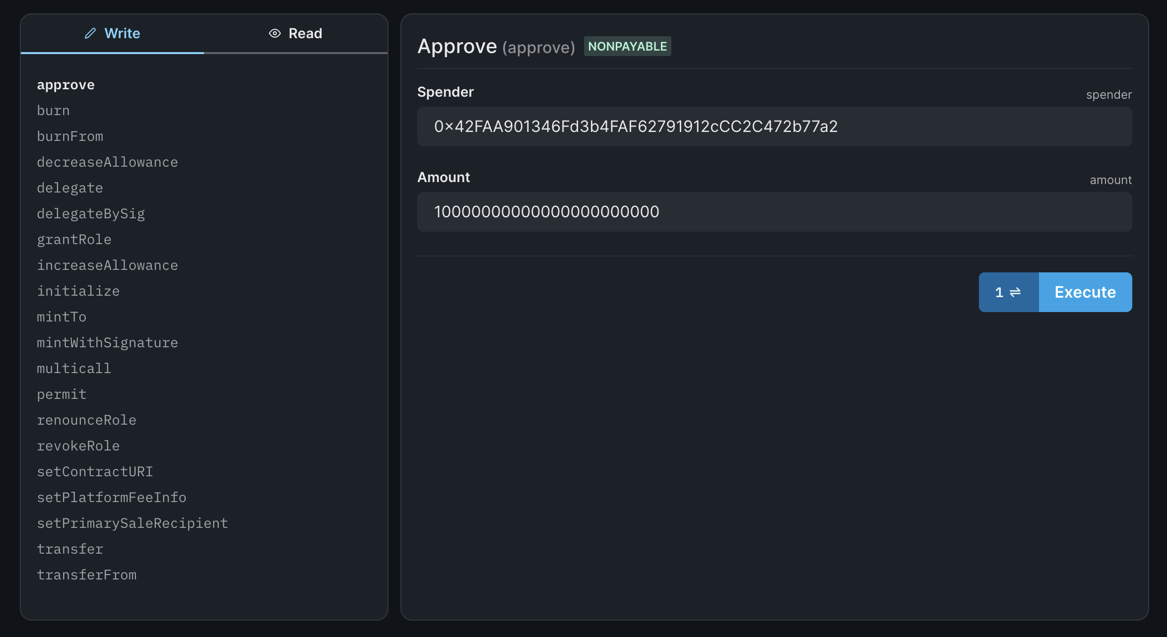 ERC-20 smart contract rewards dashboard