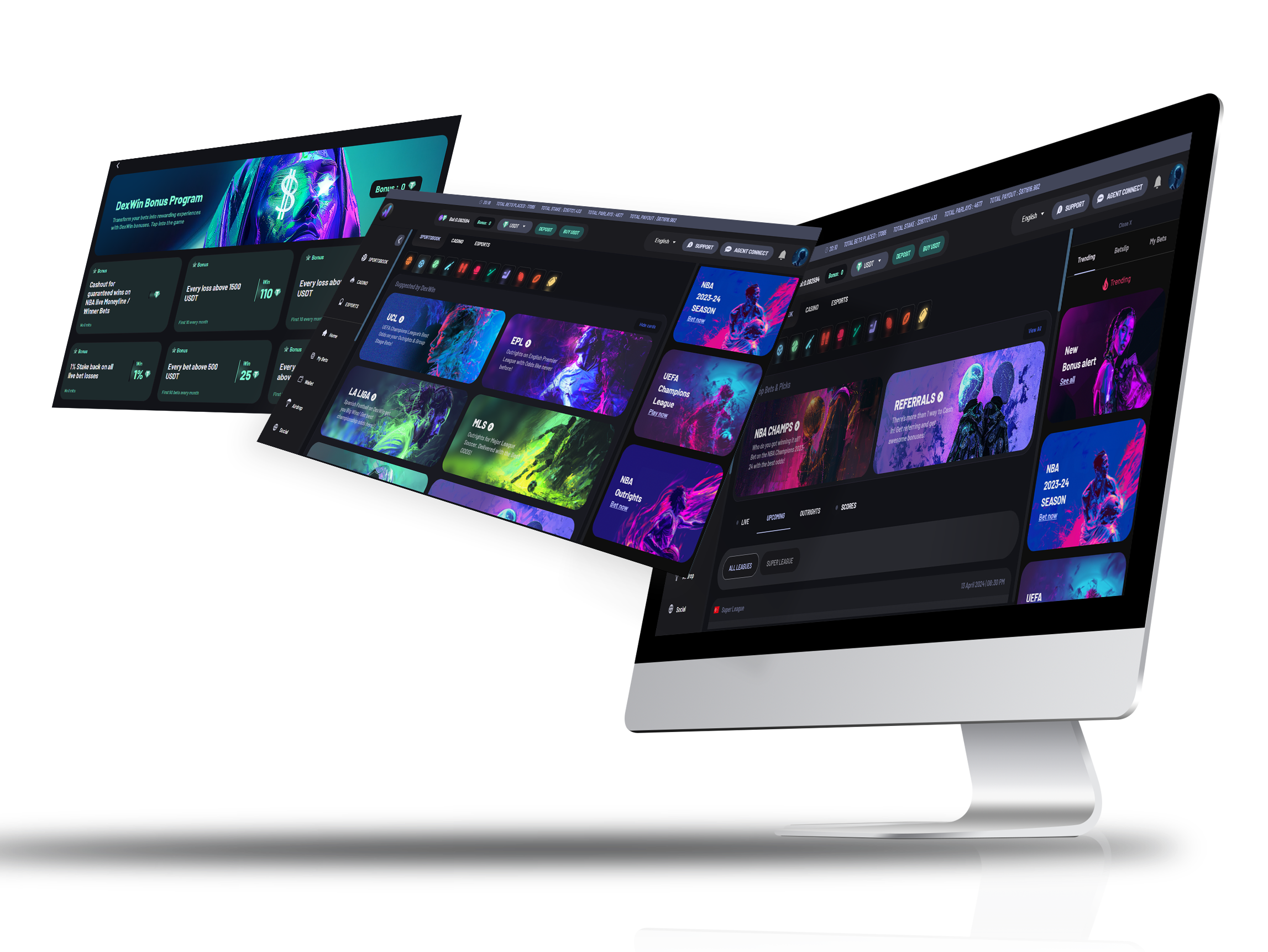 DexWin crypto betting app with Dota 2 bonus screenshot