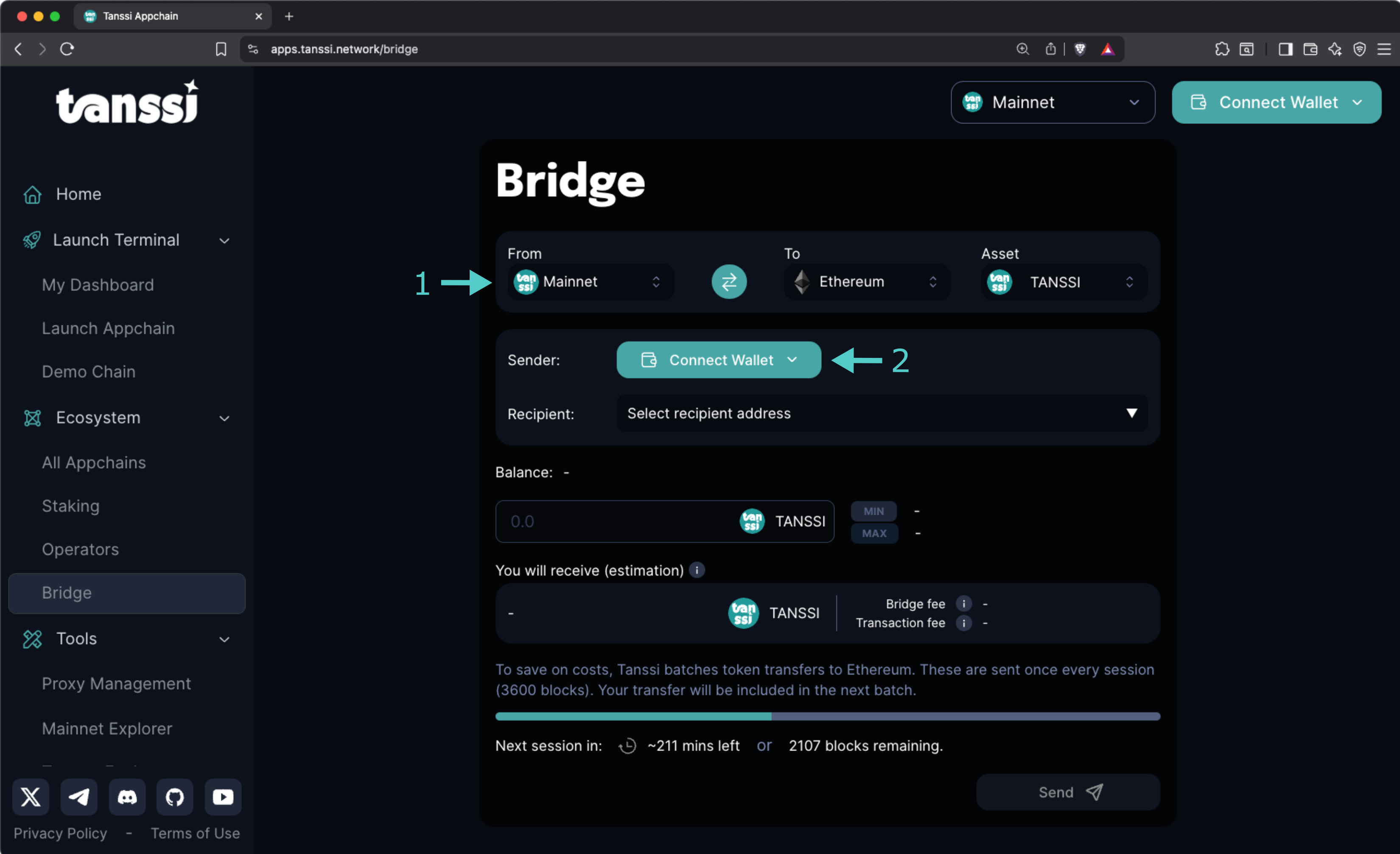 Tanssi appchain cross-chain bridge security