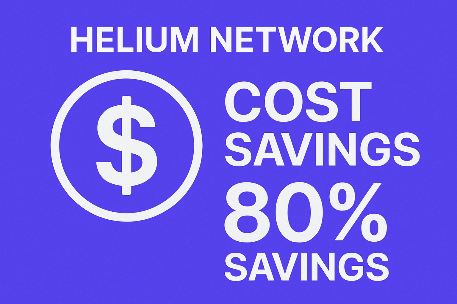 Helium network cost savings