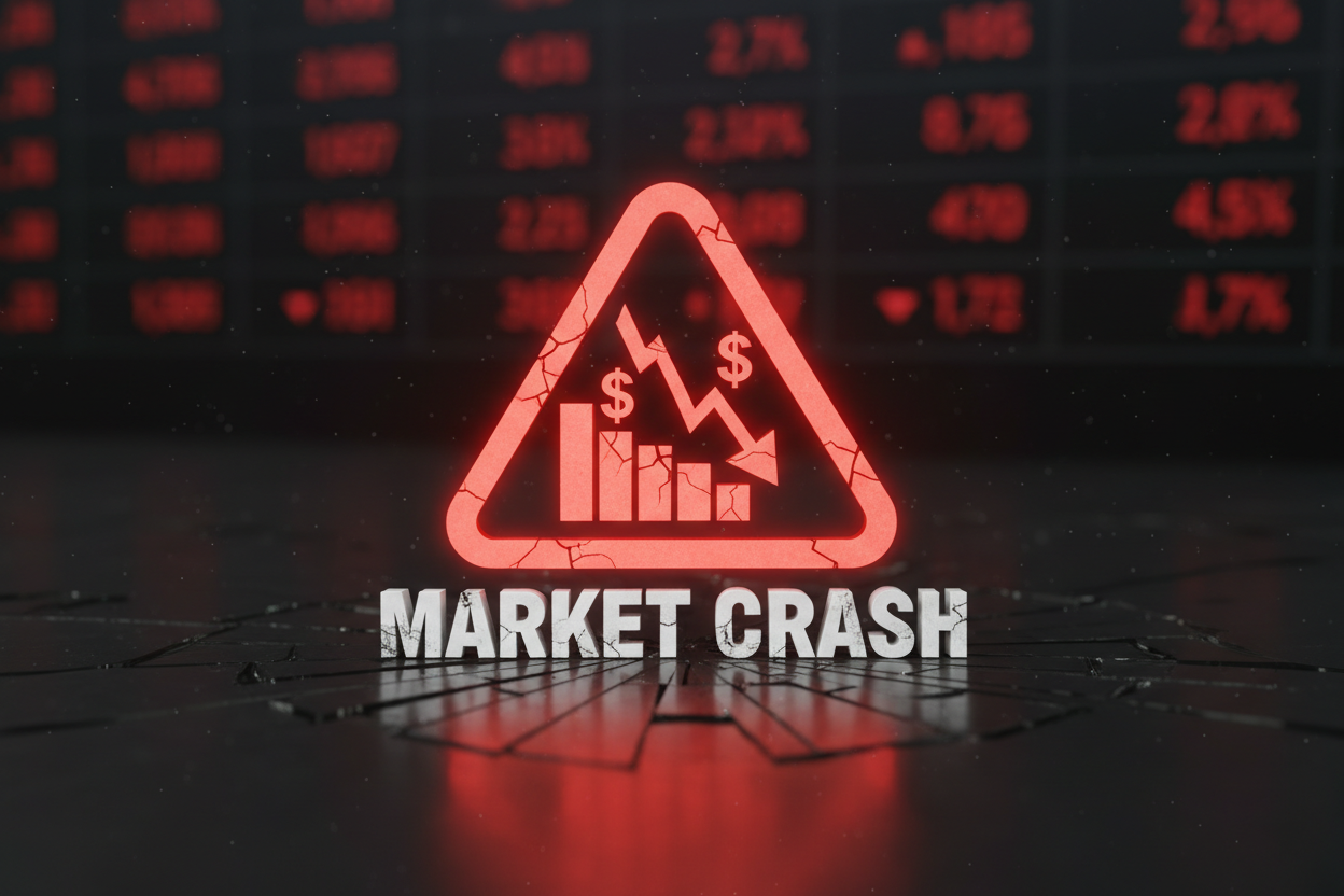 red caution icon market crash