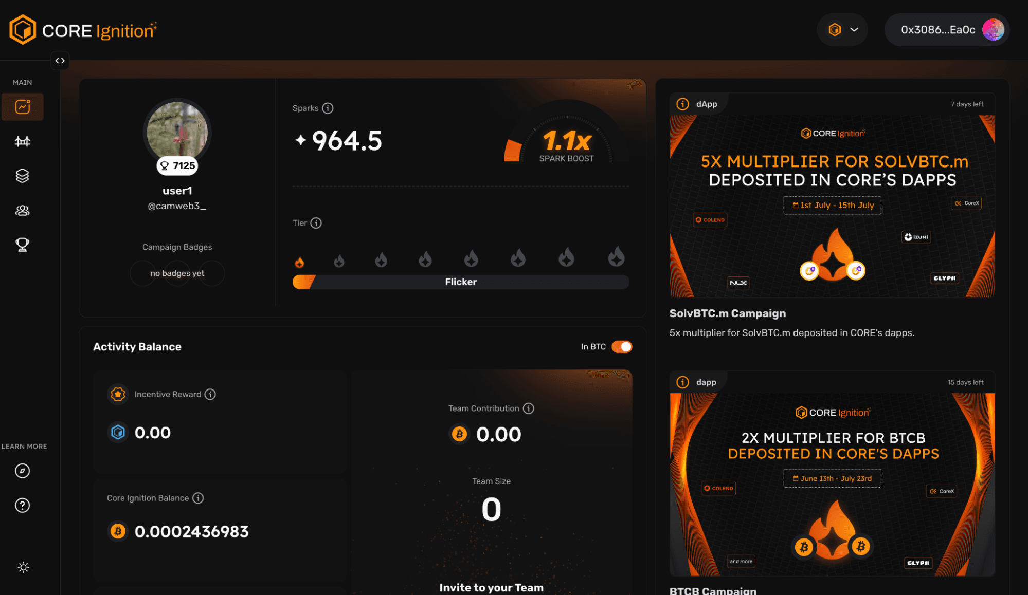 lstBTC liquidity pool on ArcherSwap CoreDAO