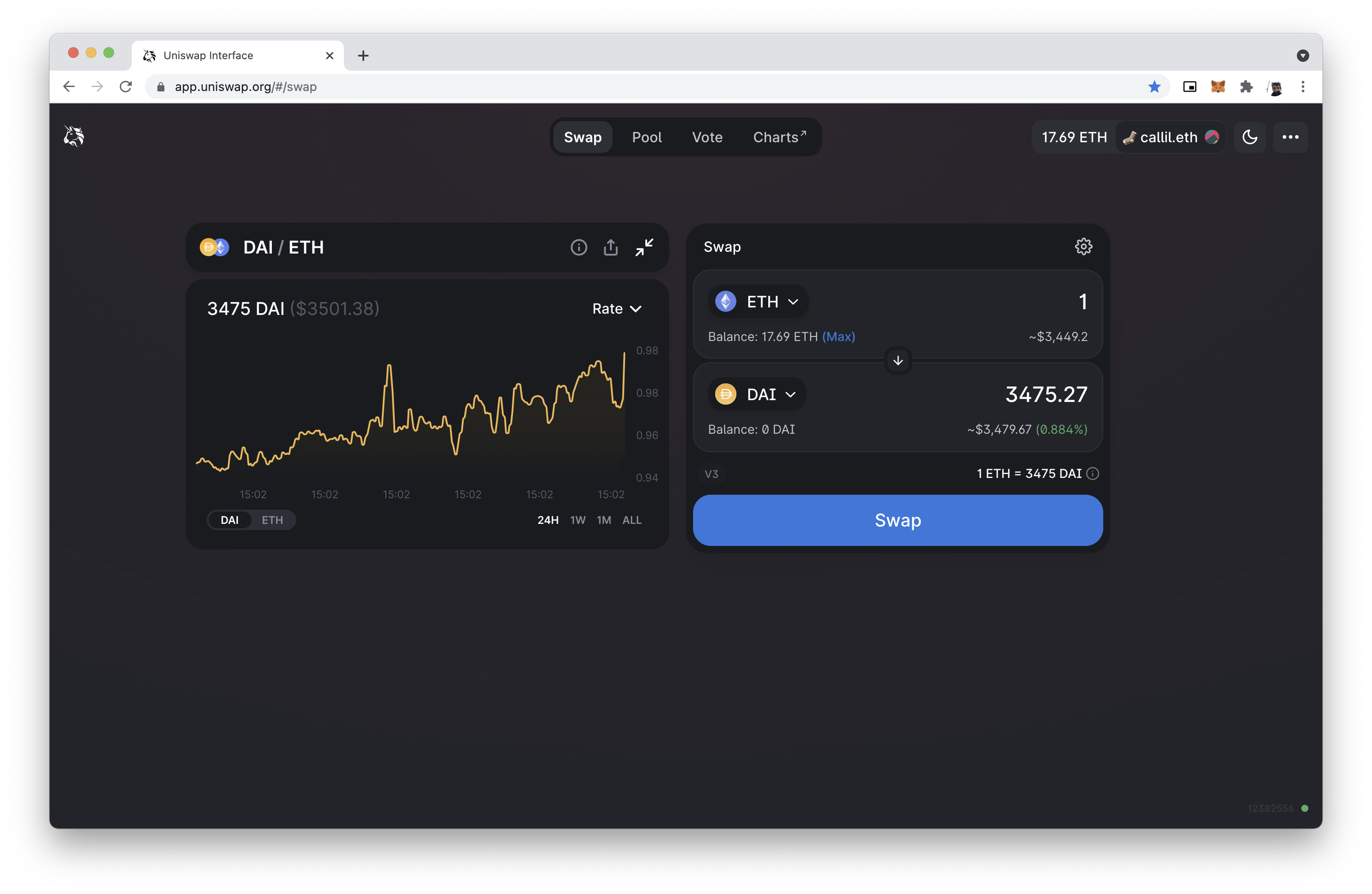 UniswapX user interface
