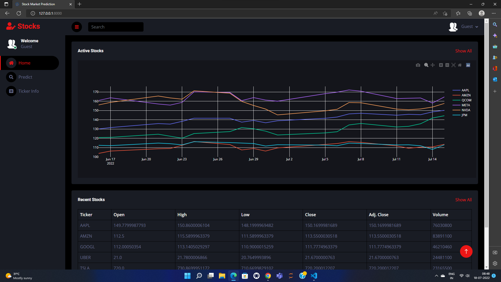 Google Finance prediction market integration screenshot