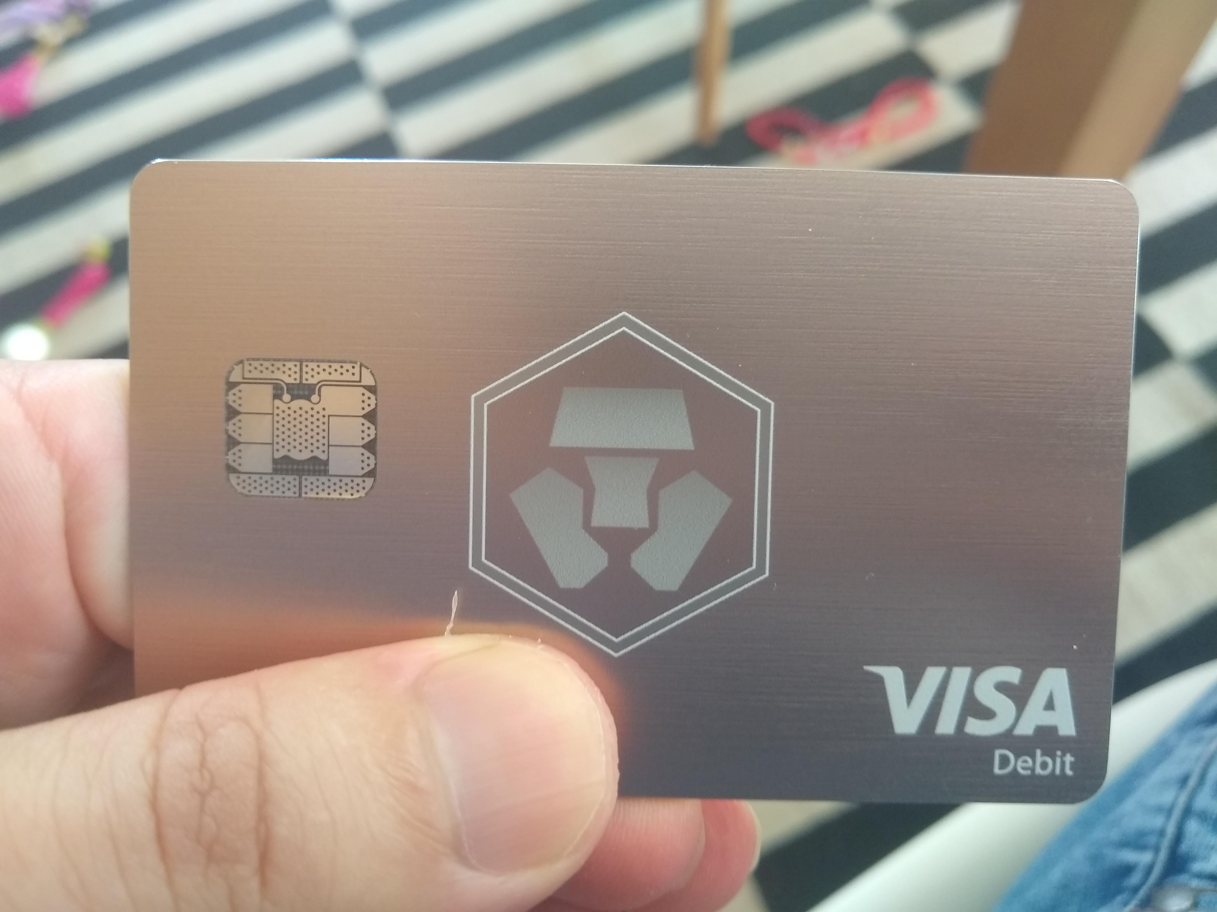 Crypto.com Icy White Frosted Rose Gold Visa Card