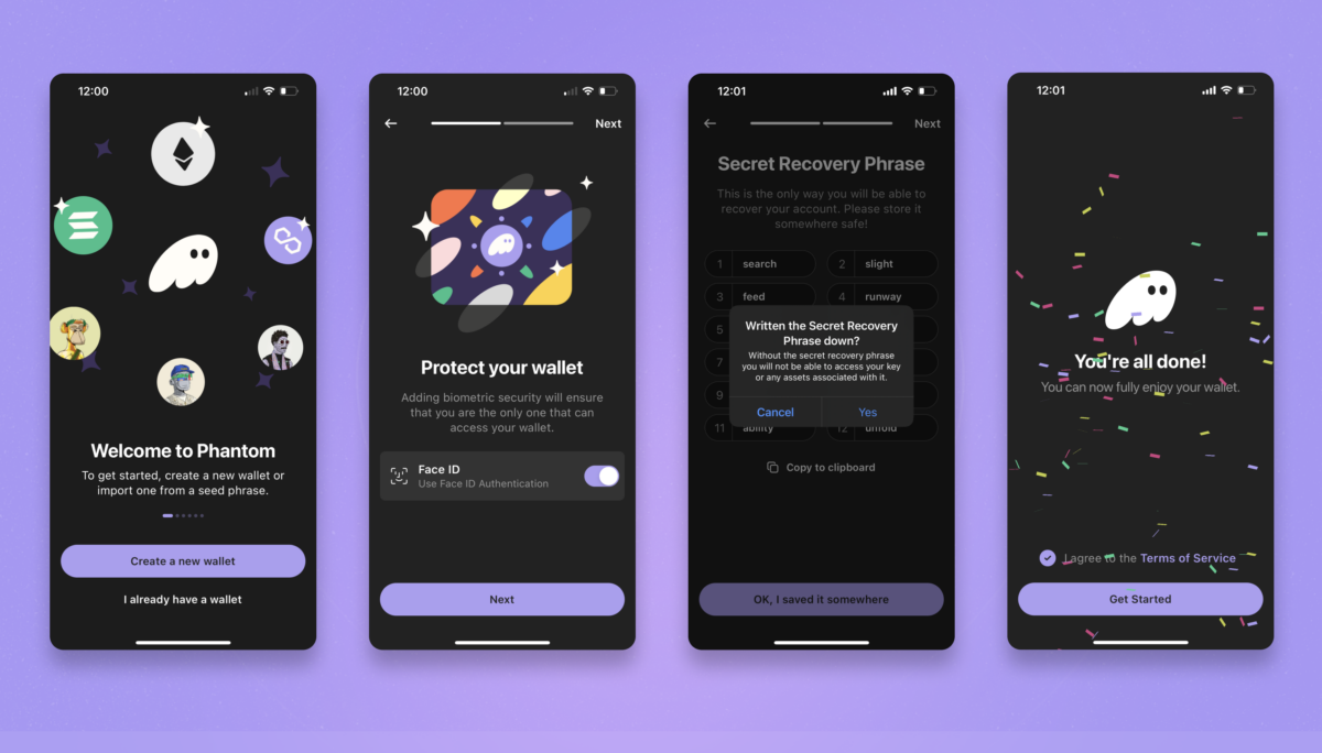 Phantom Solana wallet app interface